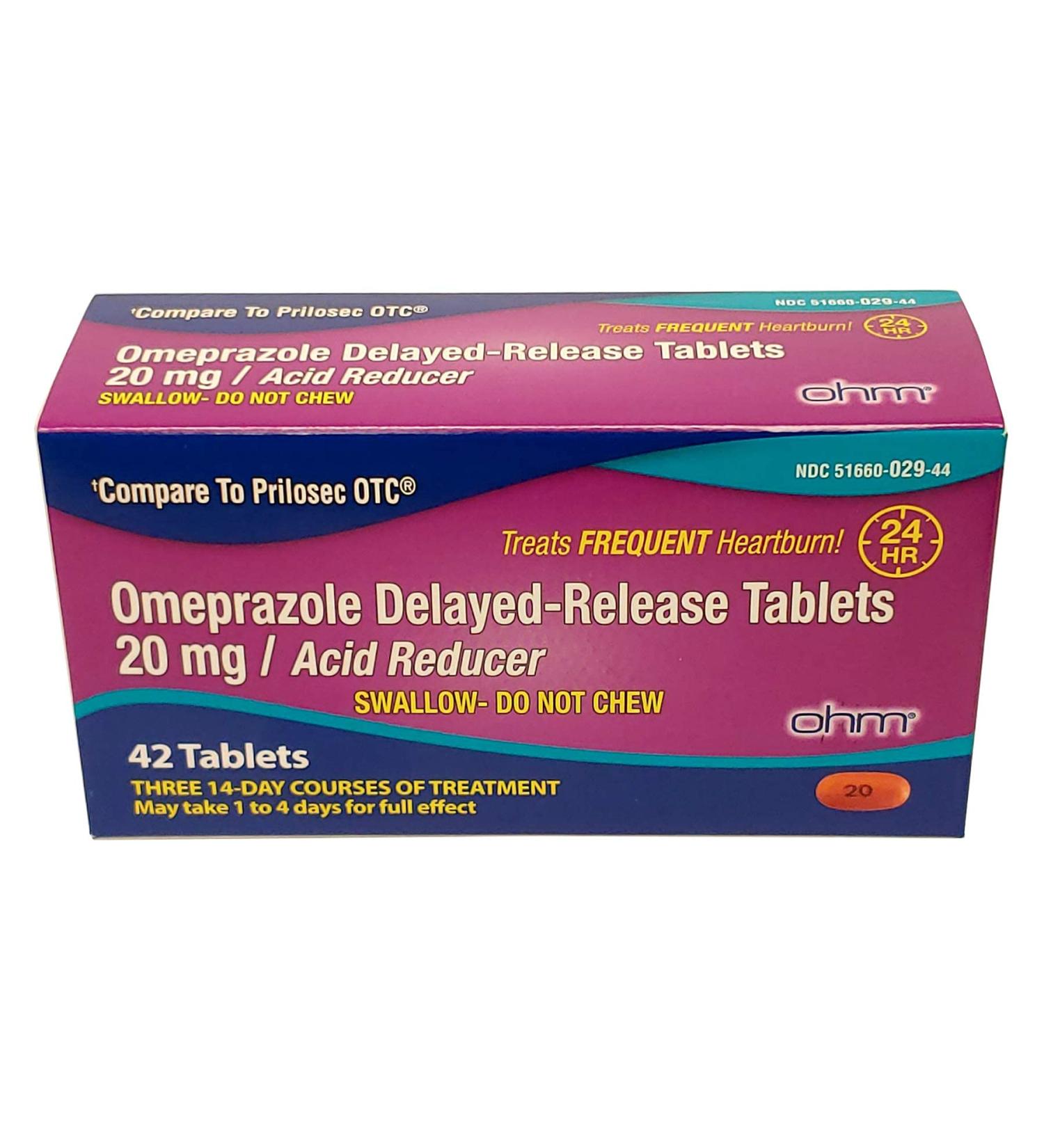 OHM Omeprazole 20mg Delayed-Release Acid Reducer - 42 Tablets - Buy Online on GoSupps.com