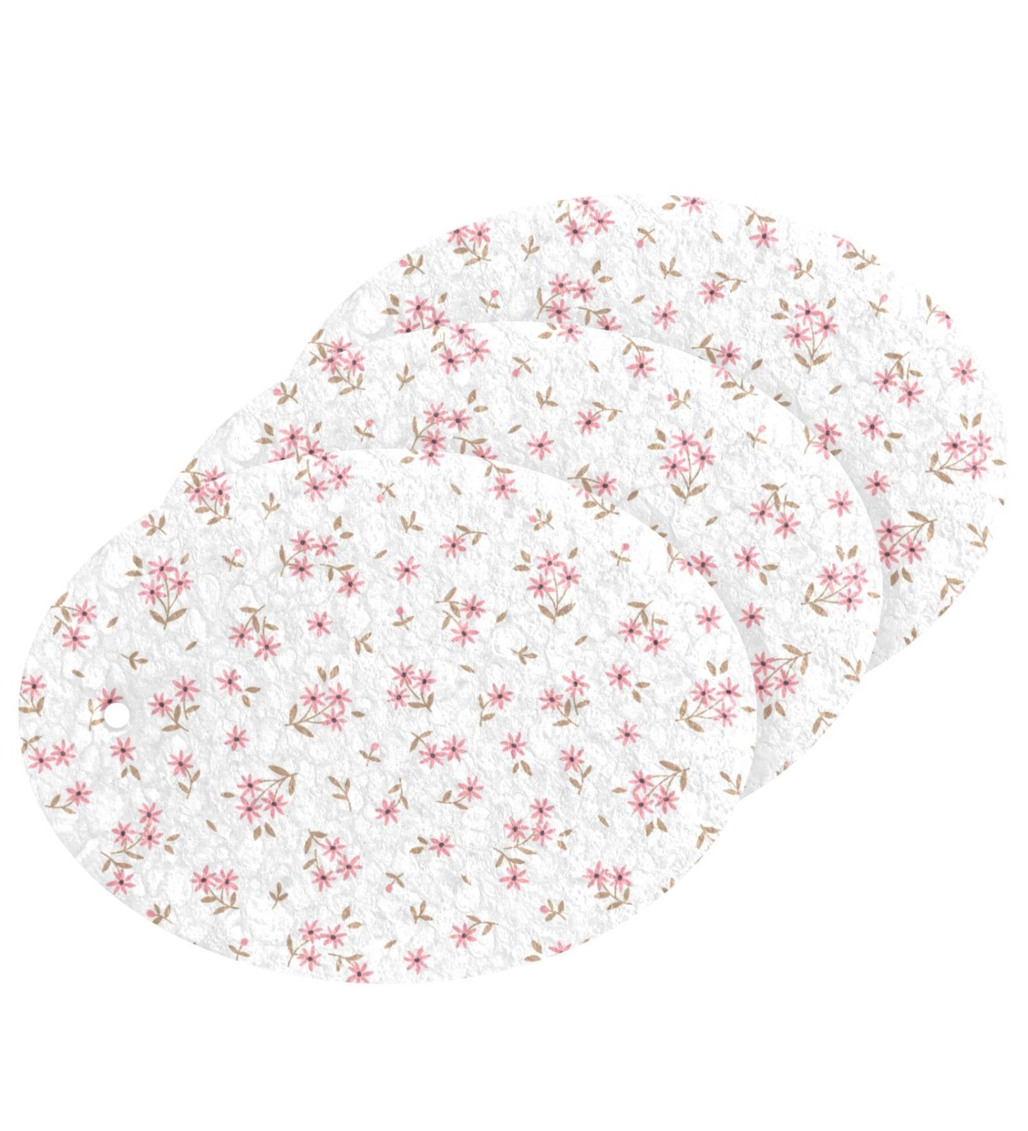3-Pack Cleaning Kitchen Sponges Oval Cute Floral Kitchen Cellulose Dishwashing Wood Pulp Cotton - Buy Online on GoSupps.com