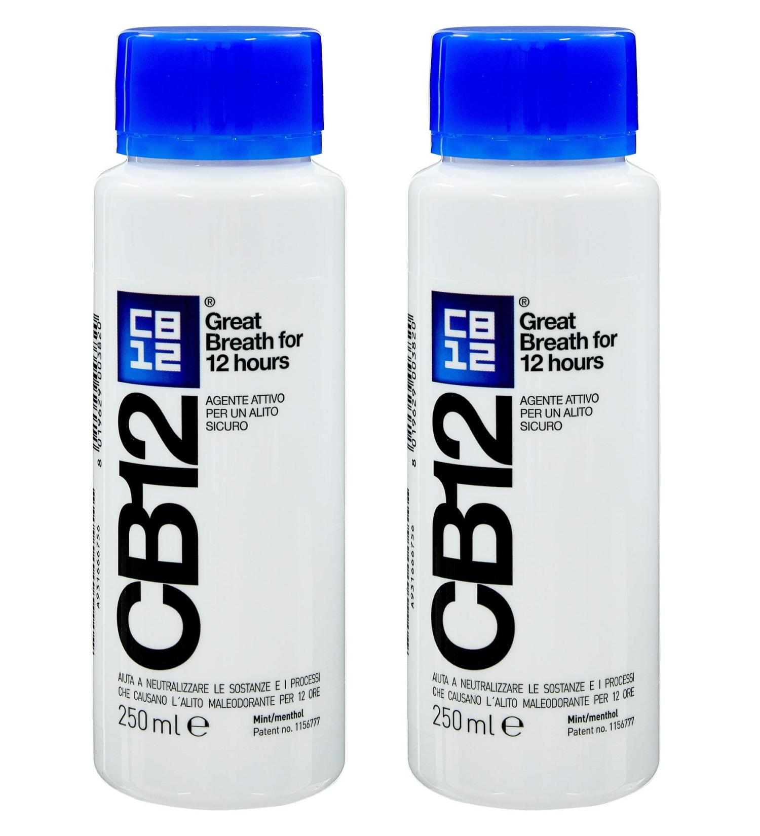 CB12 Mint Menthol Safe Breath Mouthwash (250ml) - Pack of 2 by CB12