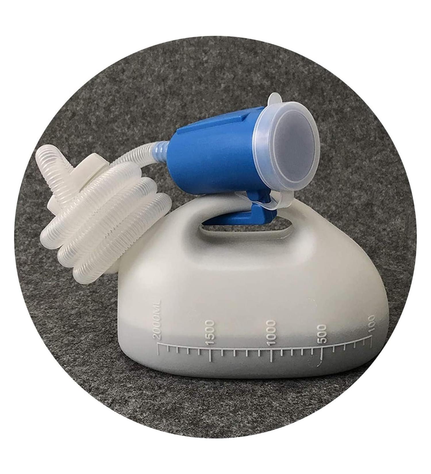 Pee Bottle Portable Urinal Men's Male Bed Urinal Potty Pee Bottle 2000ML Collector with 1.6M Tube - Buy Online on GoSupps.com