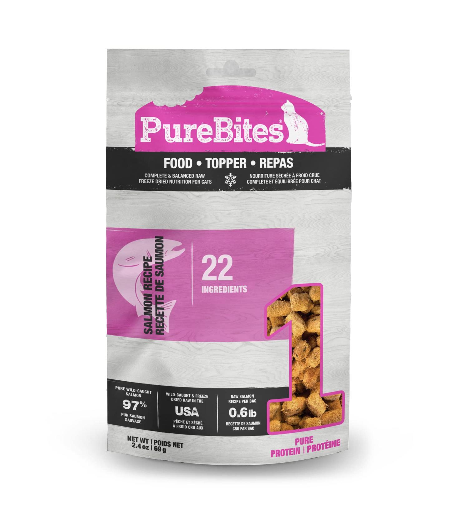 PureBites Cat Food Topper 69g | Salmon Recipe | Made in USA 69 g (Pack of 1) - Buy Online on GoSupps.com
