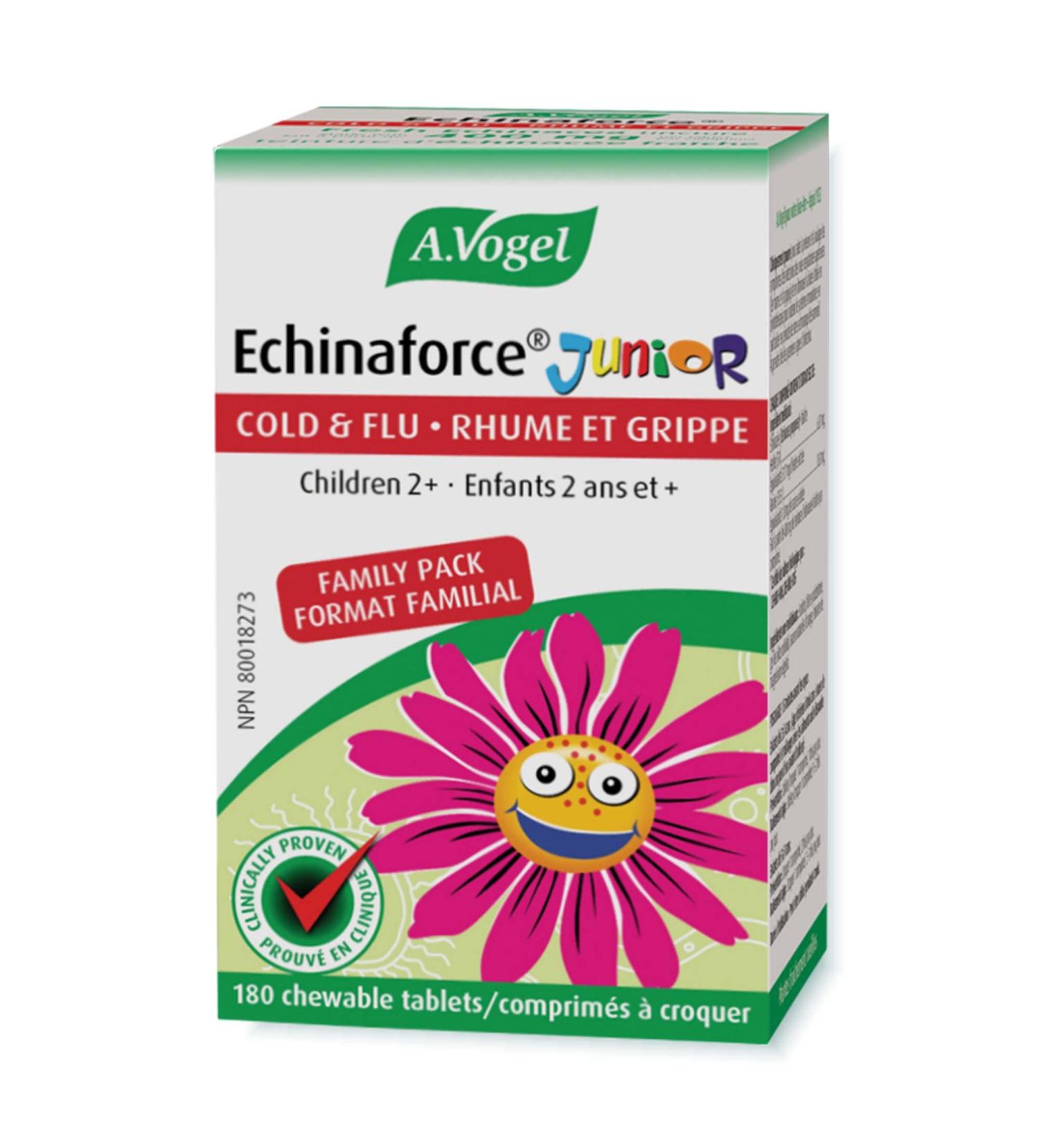 A.Vogel Echinaforce Junior Chewable Tabs - Cold & Flu Relief for Kids 2+ | 180 Organic Echinacea Tabs - Buy Online on GoSupps.com