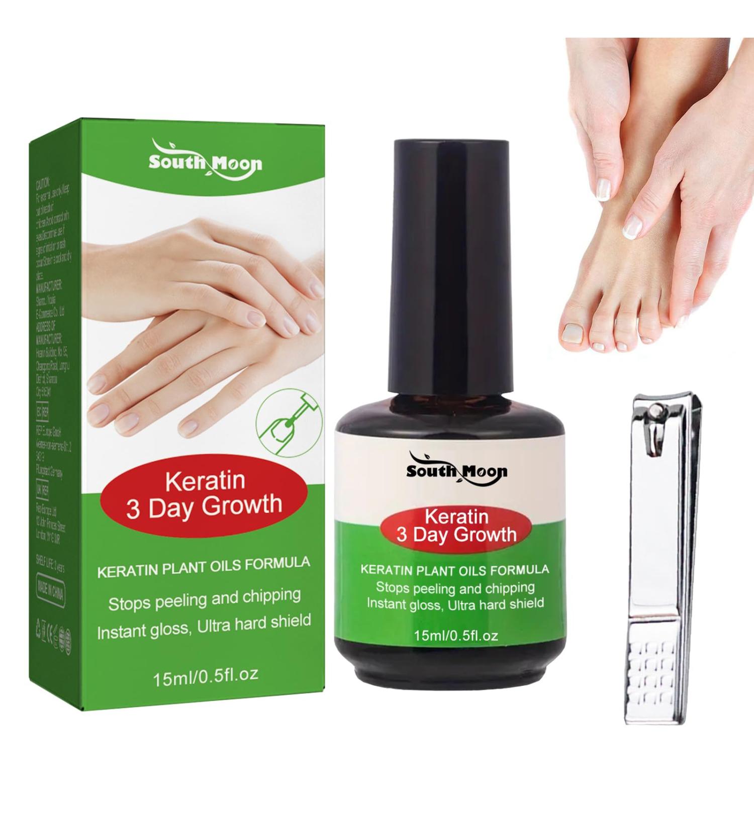 Nail Strengthener for Nail Growth Treatment Keratin 3 Day Growth Nail Treatment & Strengthener Nail Strengthener for Damaged Nails Nail Hardener for Weak Nails - Buy Online on GoSupps.com