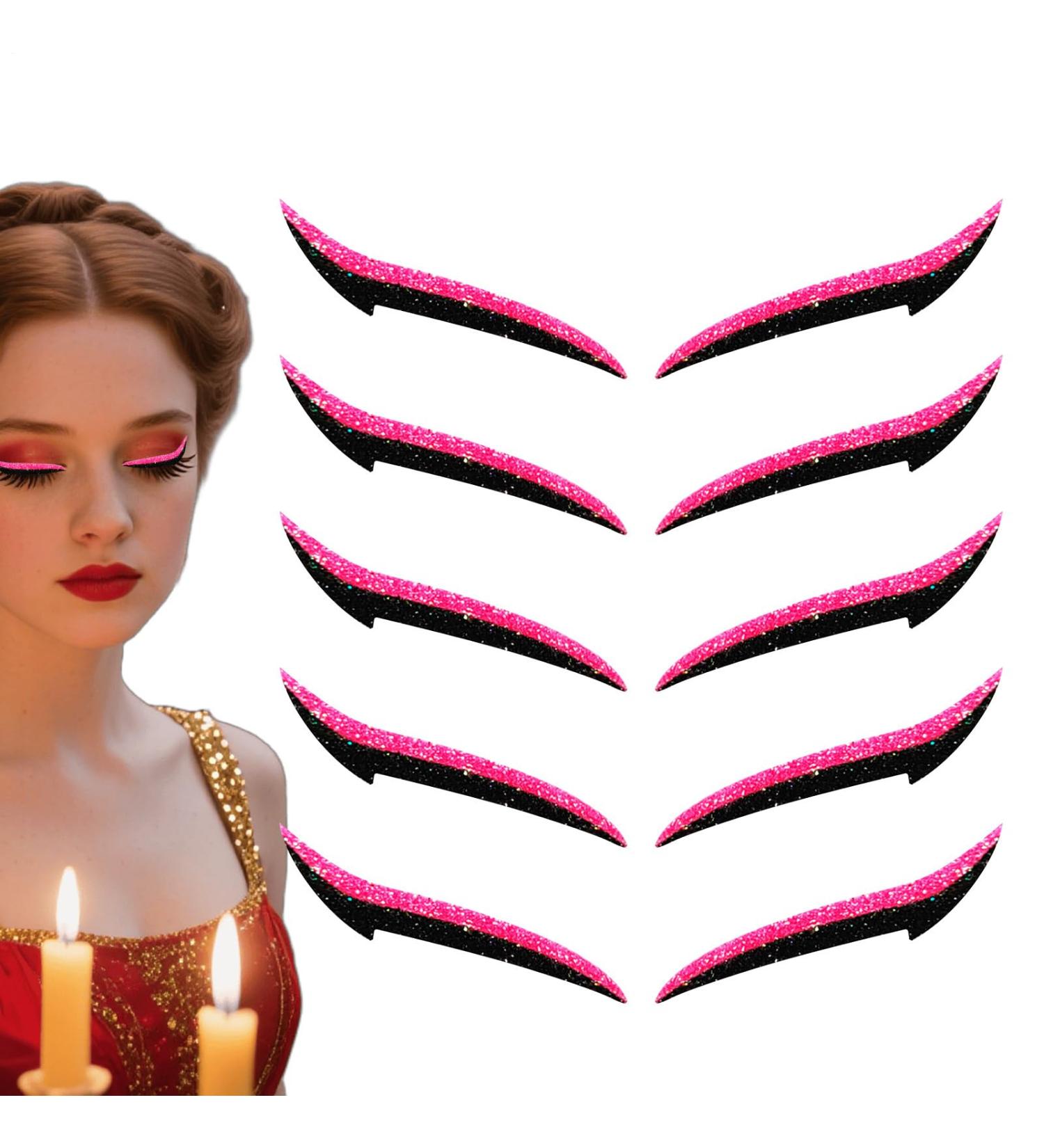 Autocollants Eyeliner Cils D calque Fard Paupi res Femme 10 Pi ces Bandeye R sistant l'Eau pour Spectacles de Danse et Sc ne Autocollant Paupi res Rose - Buy Online on GoSupps.com