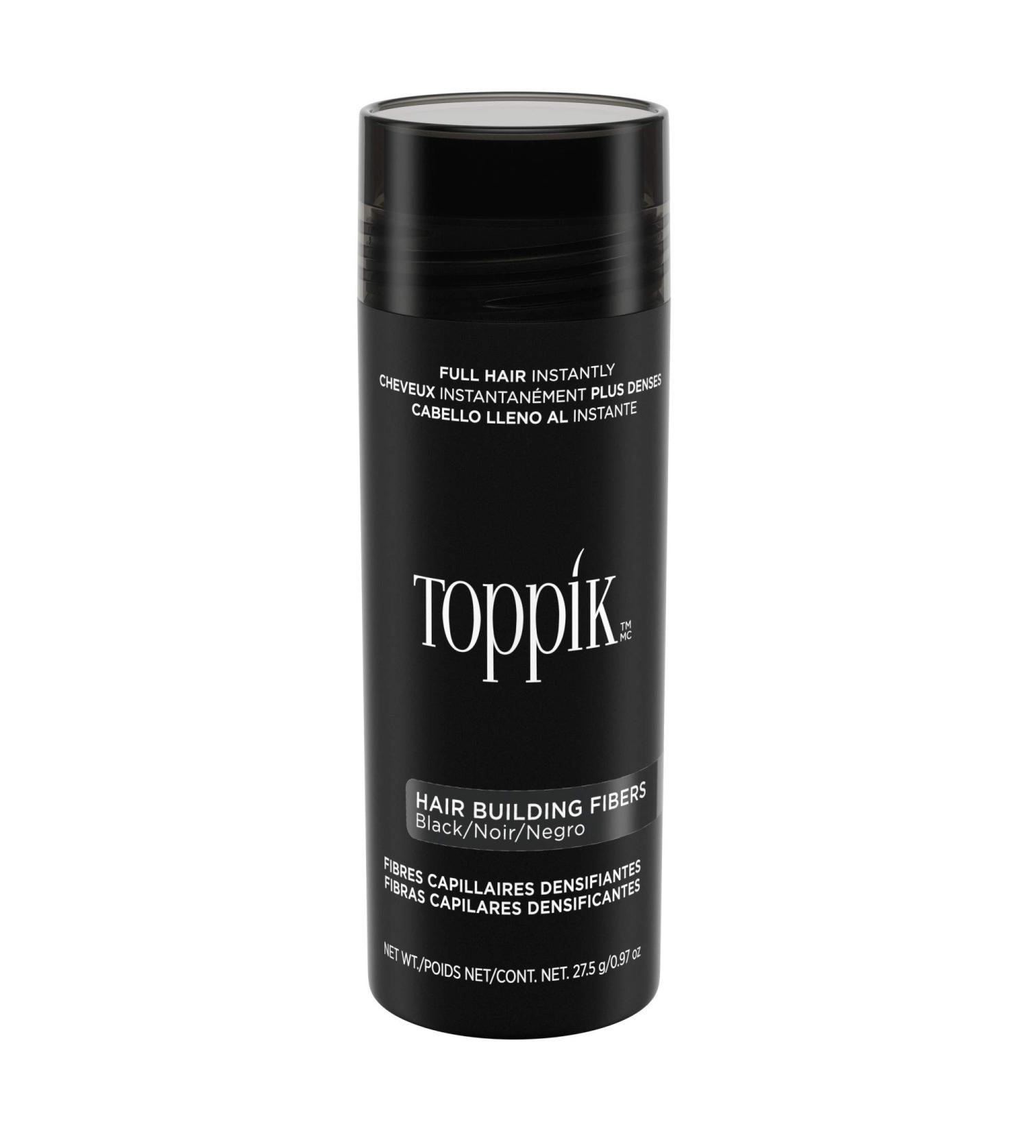 Toppik Hair Building Fibers Black - 0.97 oz (27.5 g) | Thicker, Fuller Hair - Buy Online on GoSupps.com
