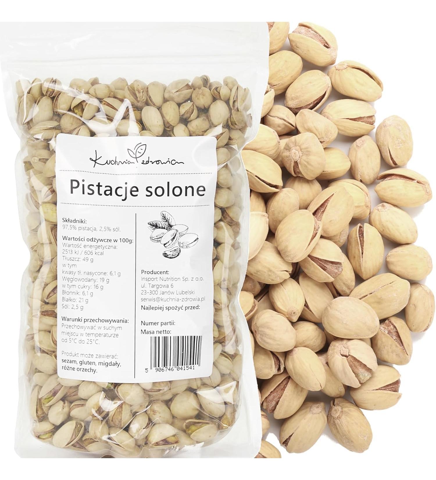 Kuchnia Zdrowia - Salted Pistachios - Natural - Delicious Snack - High Quality - Leak Proof Packaging with Zipper - Doypack: (200 Grams) - Buy Online on GoSupps.com