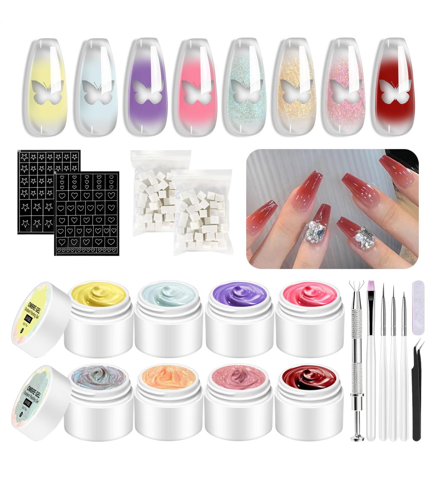 Gel Paint | Gradient Gel Paint Art 8 Color Palette Painting Accessories for Women Girls Manicure Nail Design for Creative Artistic Expression - Buy Online on GoSupps.com