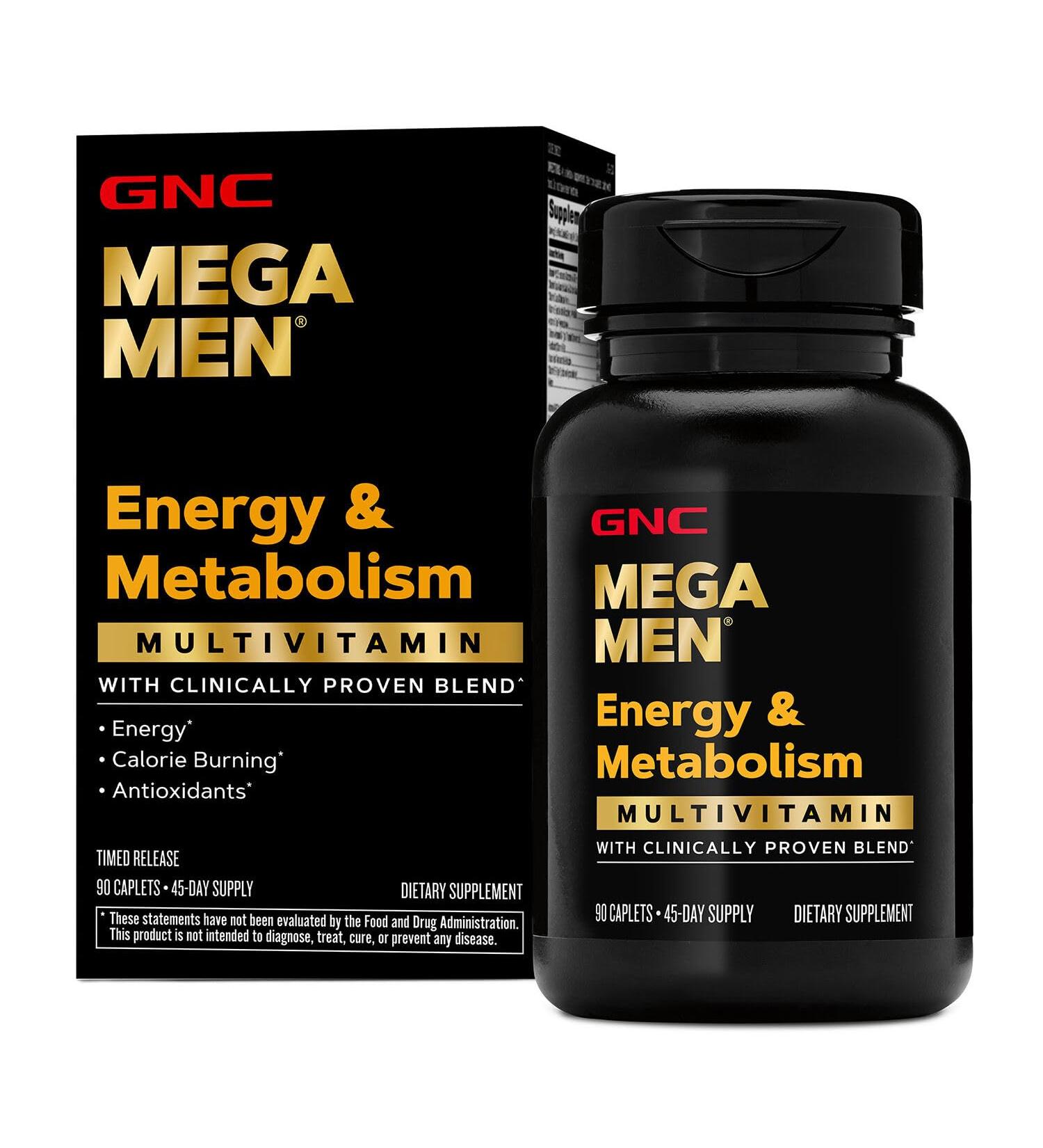 GNC Mega Men Energy & Metabolism Multivitamin | Antioxidants and Increased Calorie Burning | 90 Count - Buy Online on GoSupps.com