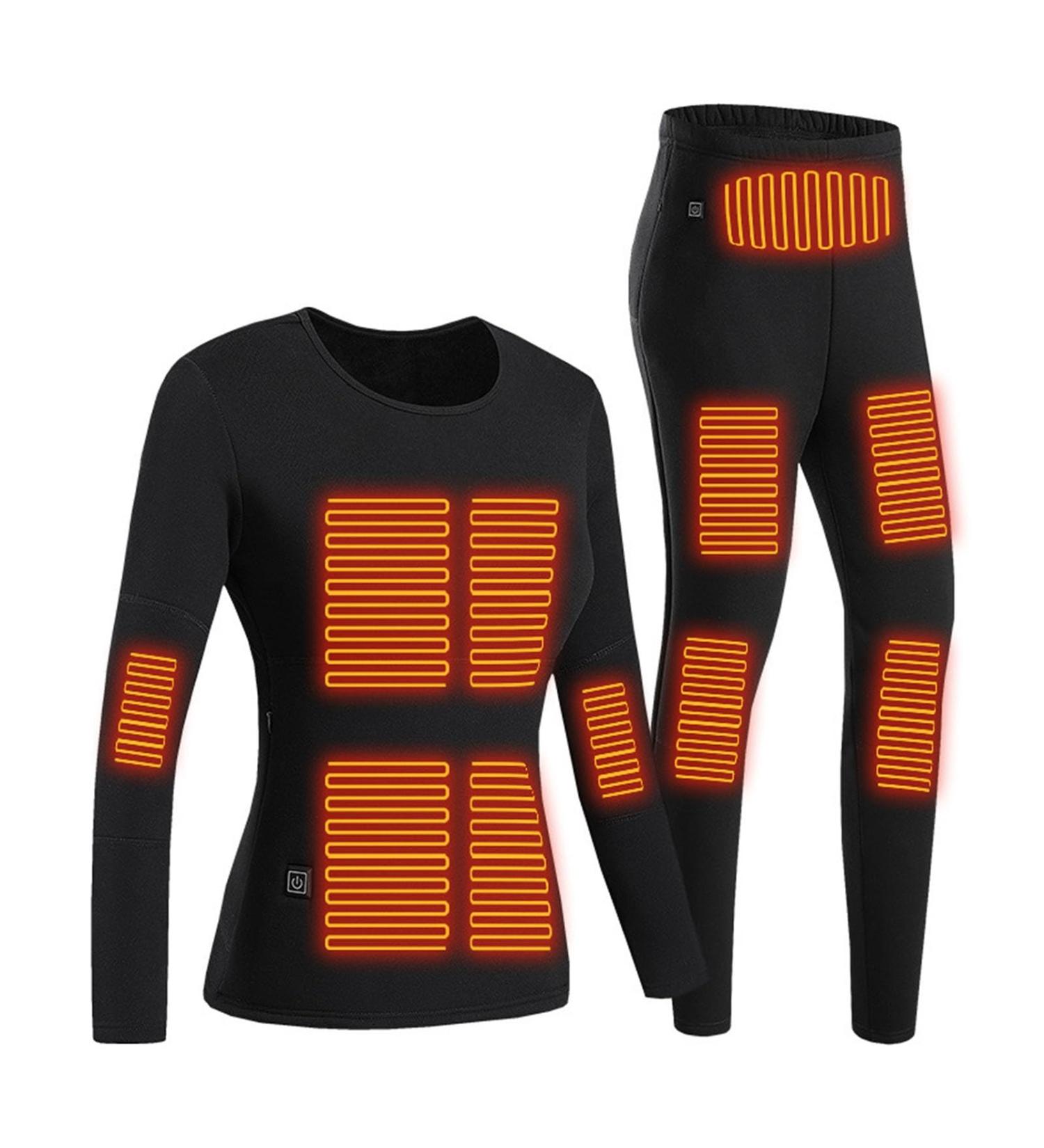 Yokbeer Heated Underwear Set - 22 Heating Zones 3 Temperature Control USB Heated Thermal Underwear for Women - Size 3XL Black - Buy Online on GoSupps.com