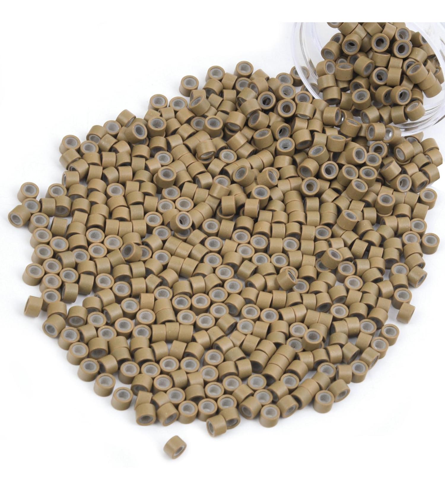 Vlasy 600 Pcs Silicone Micro Rings for I Tip Hair Extensions 4mm Micro Nano Beads Micro Links Hair Beads (Light Brown) Micro-4mm-600Pcs Light Brown - Buy Online on GoSupps.com