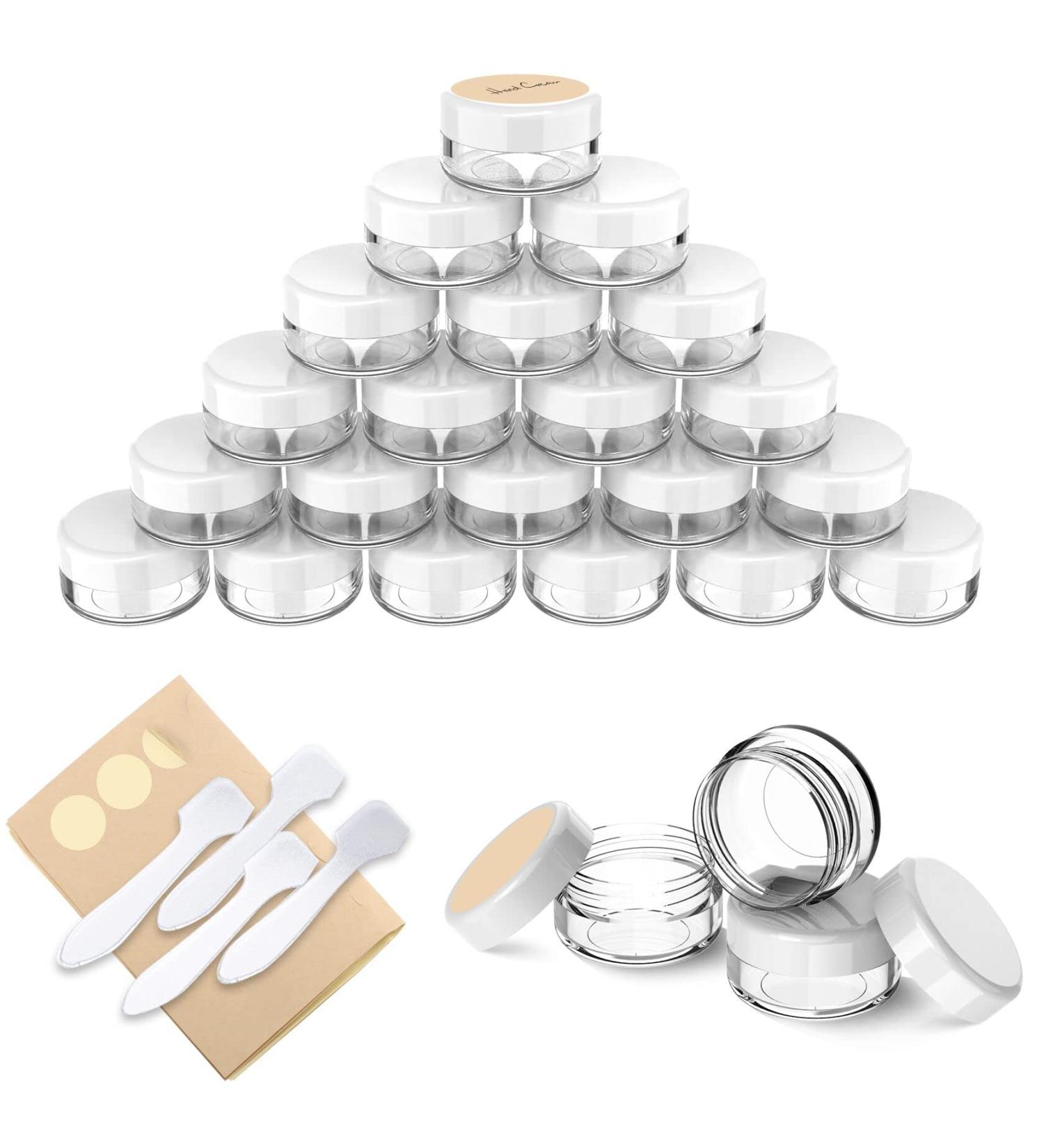 24-Pack 10ml Clear Empty Cream Can - Transparent Jars with Screw Cap for Lotions Candles & Cosmetics - Buy Online on GoSupps.com