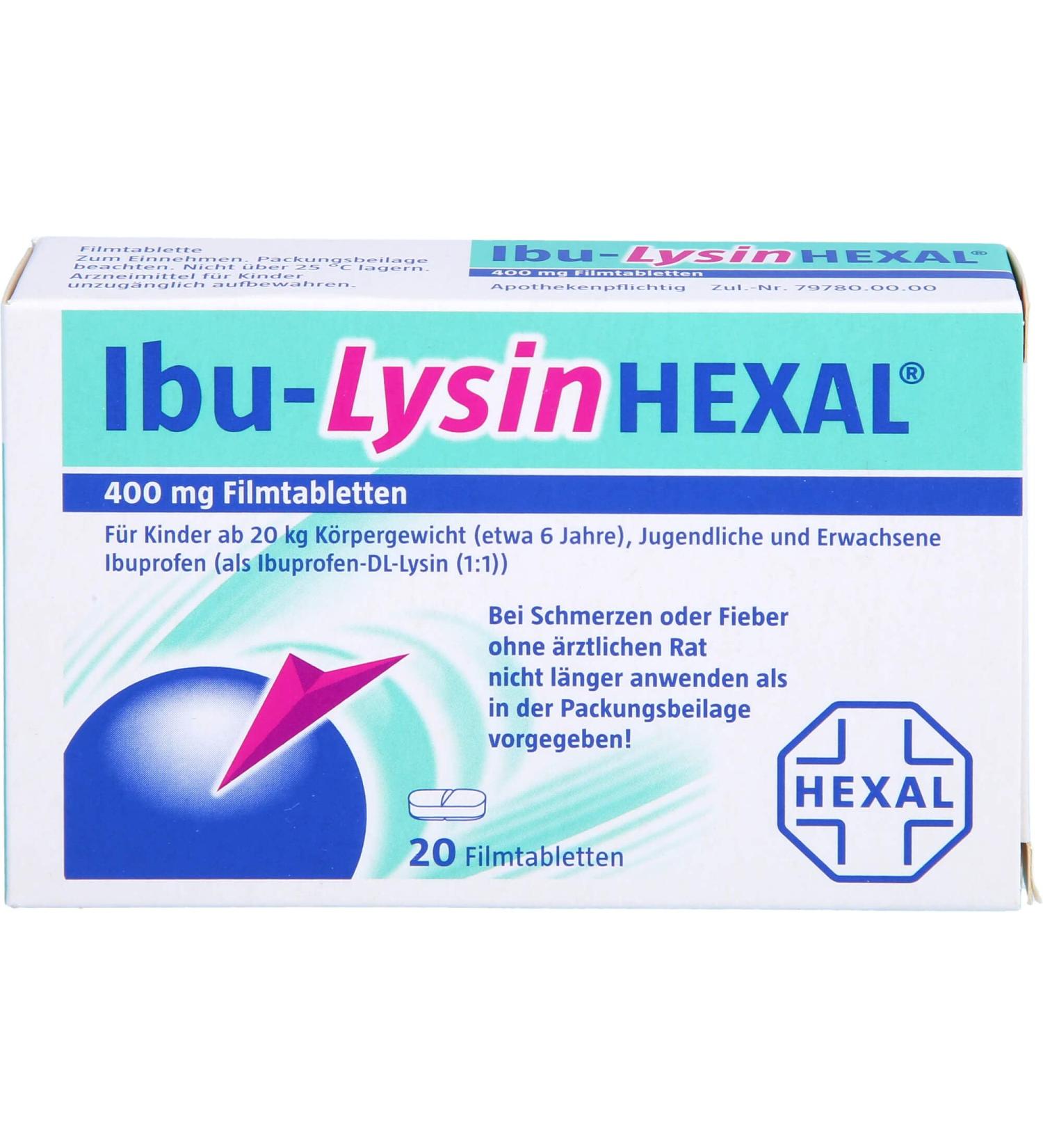 Buy IBU Lysin Hexal 400mg - 20 Film-Coated Tablets | Fast International Shipping Available - Buy Online on GoSupps.com