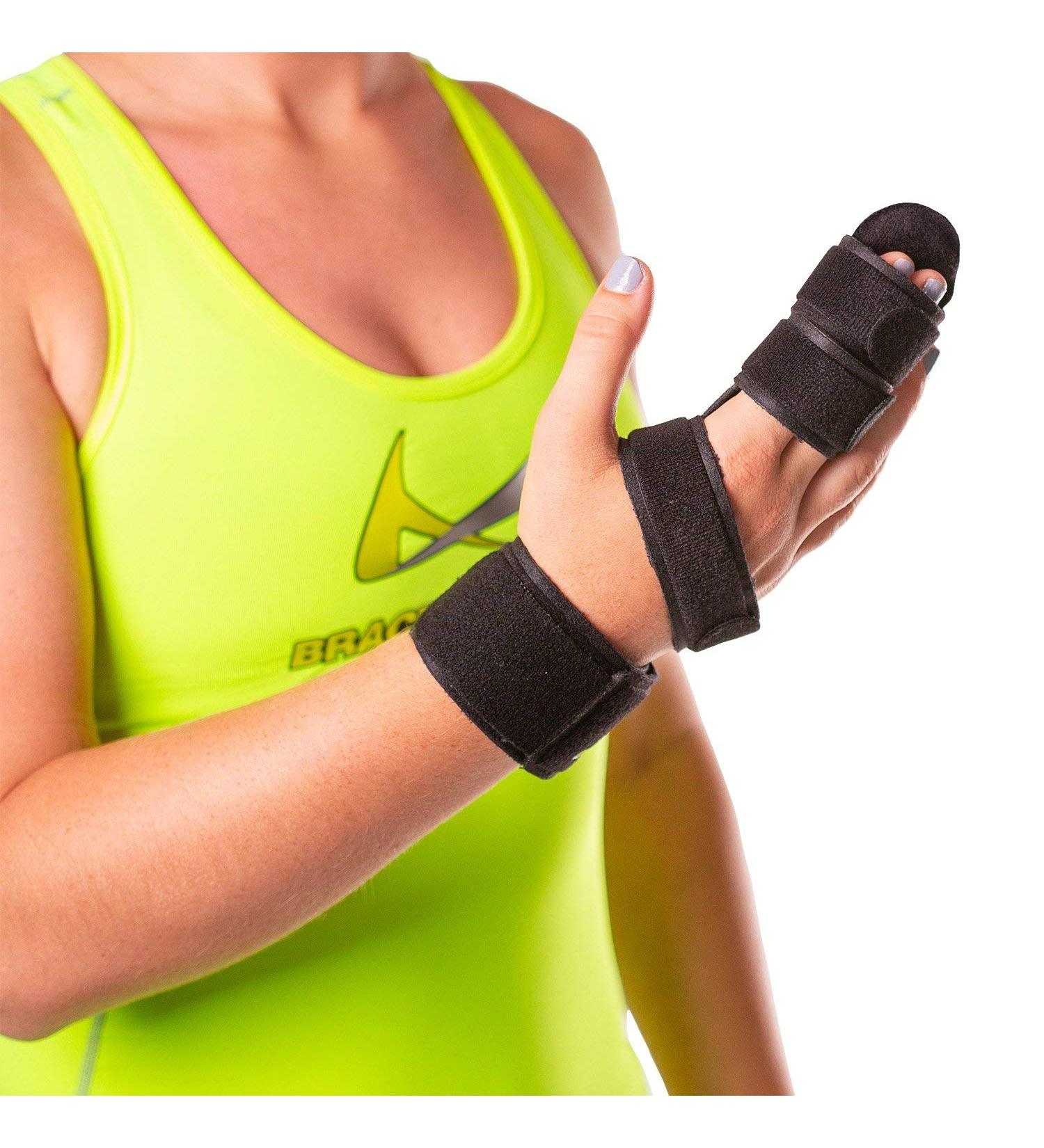 BraceAbility Two Finger Immobilizer - Hand & Buddy Splint Cast for Broken Joints - Mallet/Trigger Finger Extension - Medium Size - Buy Online on GoSupps.com