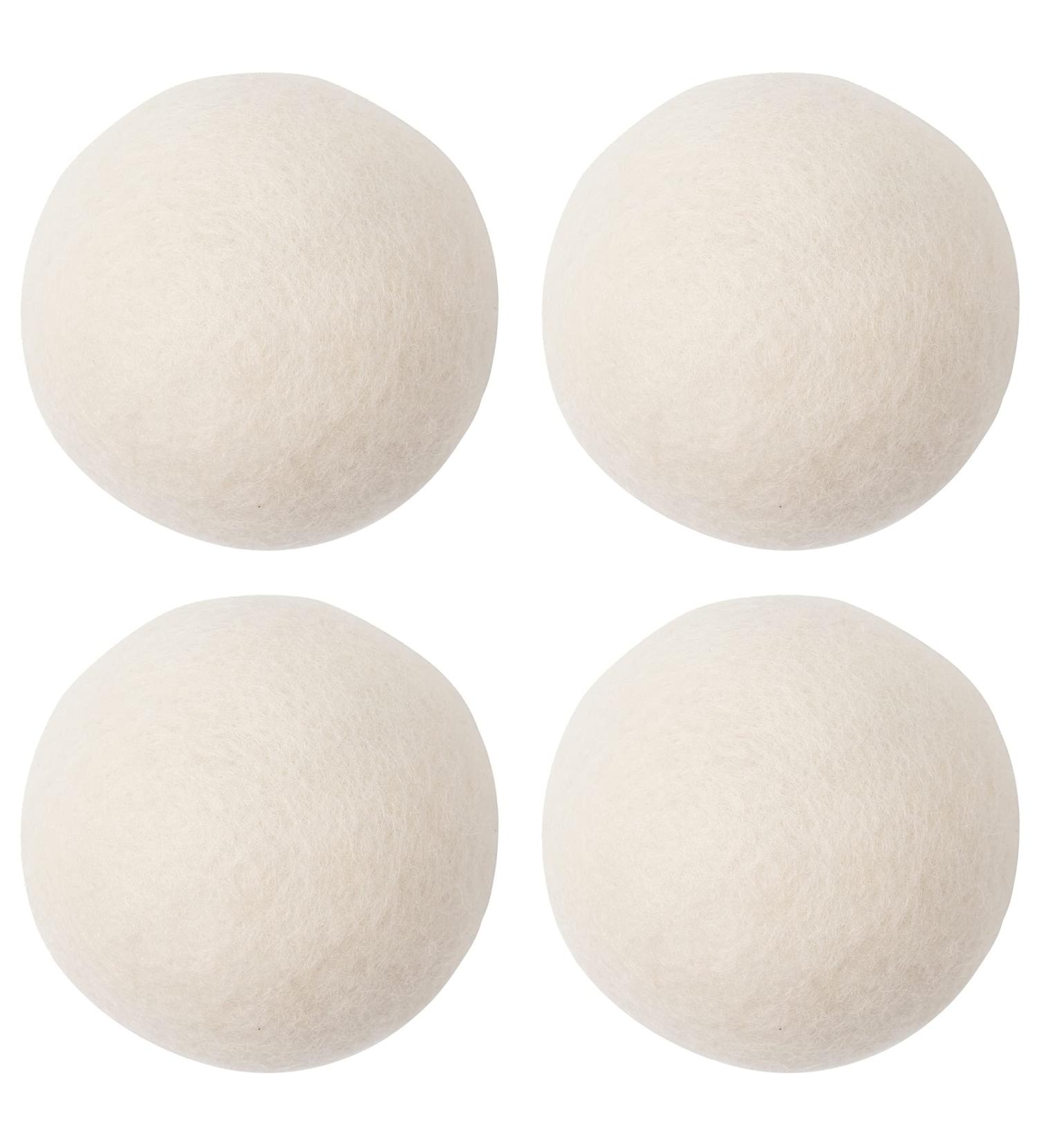 Organic XL Wool Dryer Balls - 4 Pack Natural Fabric Softener for Wrinkle-Free Clothing - Baby Safe & Energy Saving - Buy Online on GoSupps.com