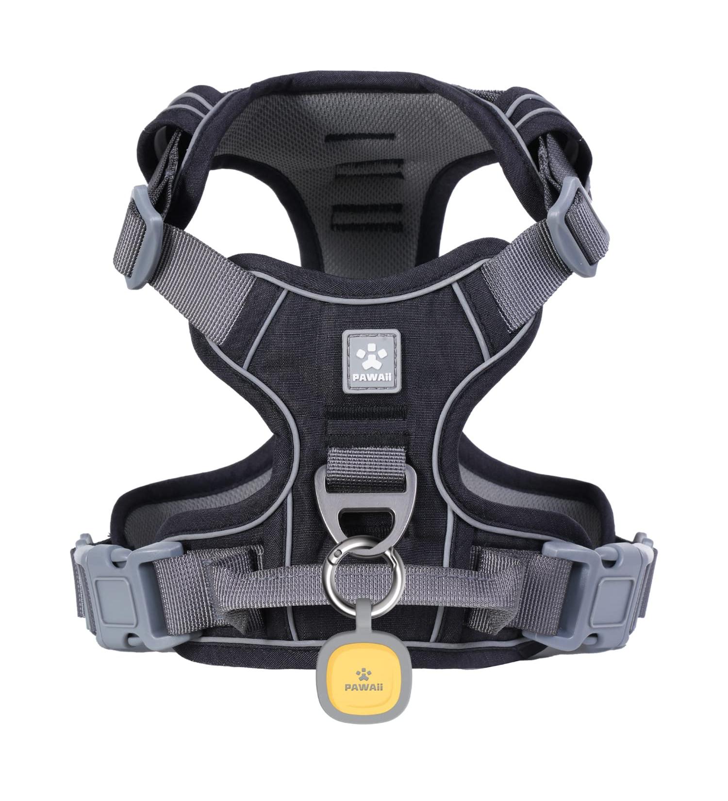 Pawaii Dog Harness for Small Dogs - Adjustable Breathable & Anti-Pull - Reflective Design - Perfect Fit (Chest: 43cm-55cm) - Davys Gray - Buy Online on GoSupps.com