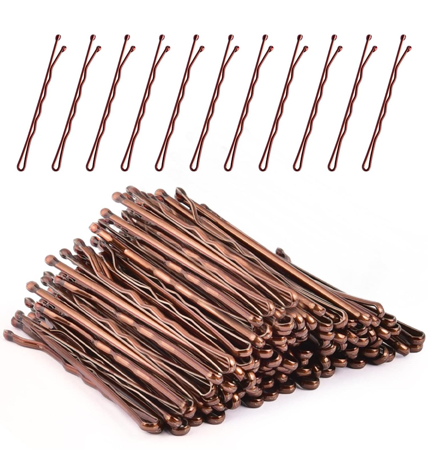 MORGLES 120 pcs Brown Bobby Pins for Women | 5 cm/2 Inches Hair Grips with Storage Box - Buy Online on GoSupps.com