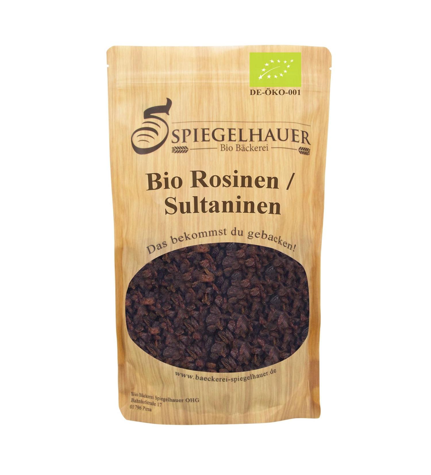 B ckerei Spiegelhauer Organic Sultana raisins - Unsweetened and unsulfured - 1 kg of dried wine berries
