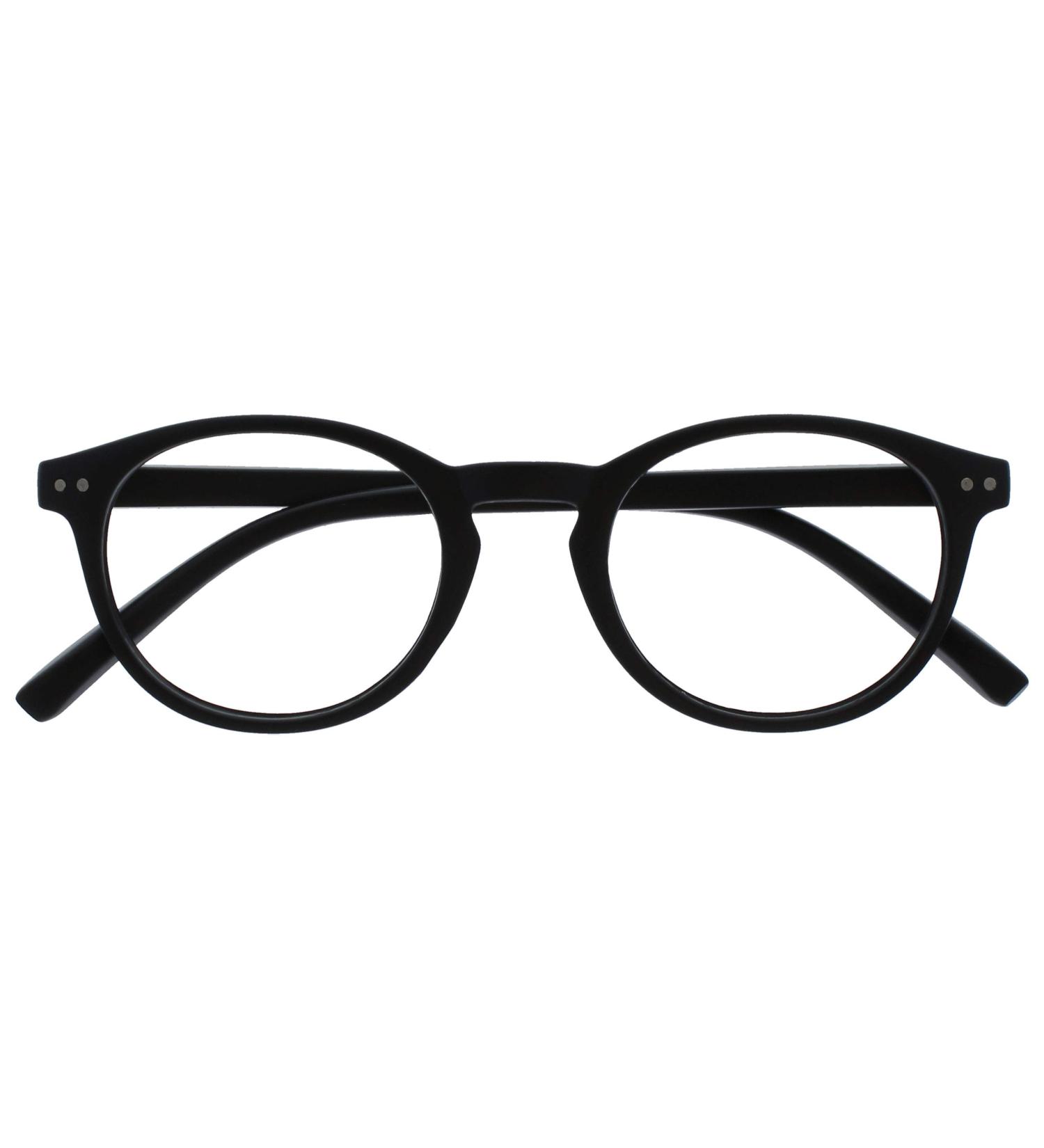 Opulize Zen Round Frame Reading Glasses with Spring Hinges - Scratch Resistant Matt Black, Unisex, +1.50 Magnification - Buy Online on GoSupps.com