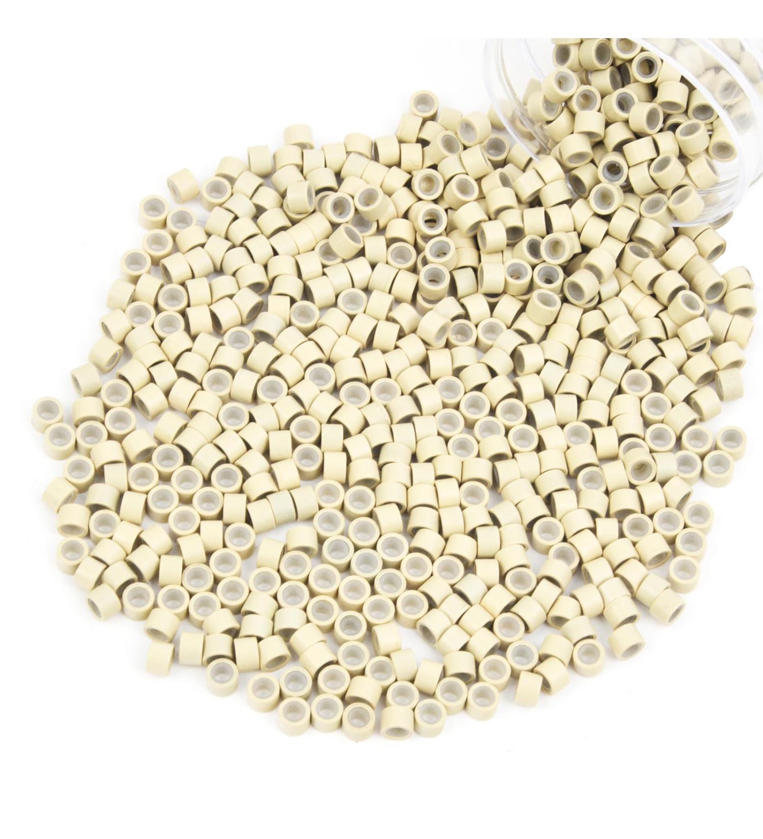 Vlasy 600 Pcs Silicone Micro Rings for I Tip Hair Extensions 4mm Micro Nano Beads Micro Links Hair Beads (Blonde) Micro-4mm-600Pcs Blonde - Buy Online on GoSupps.com