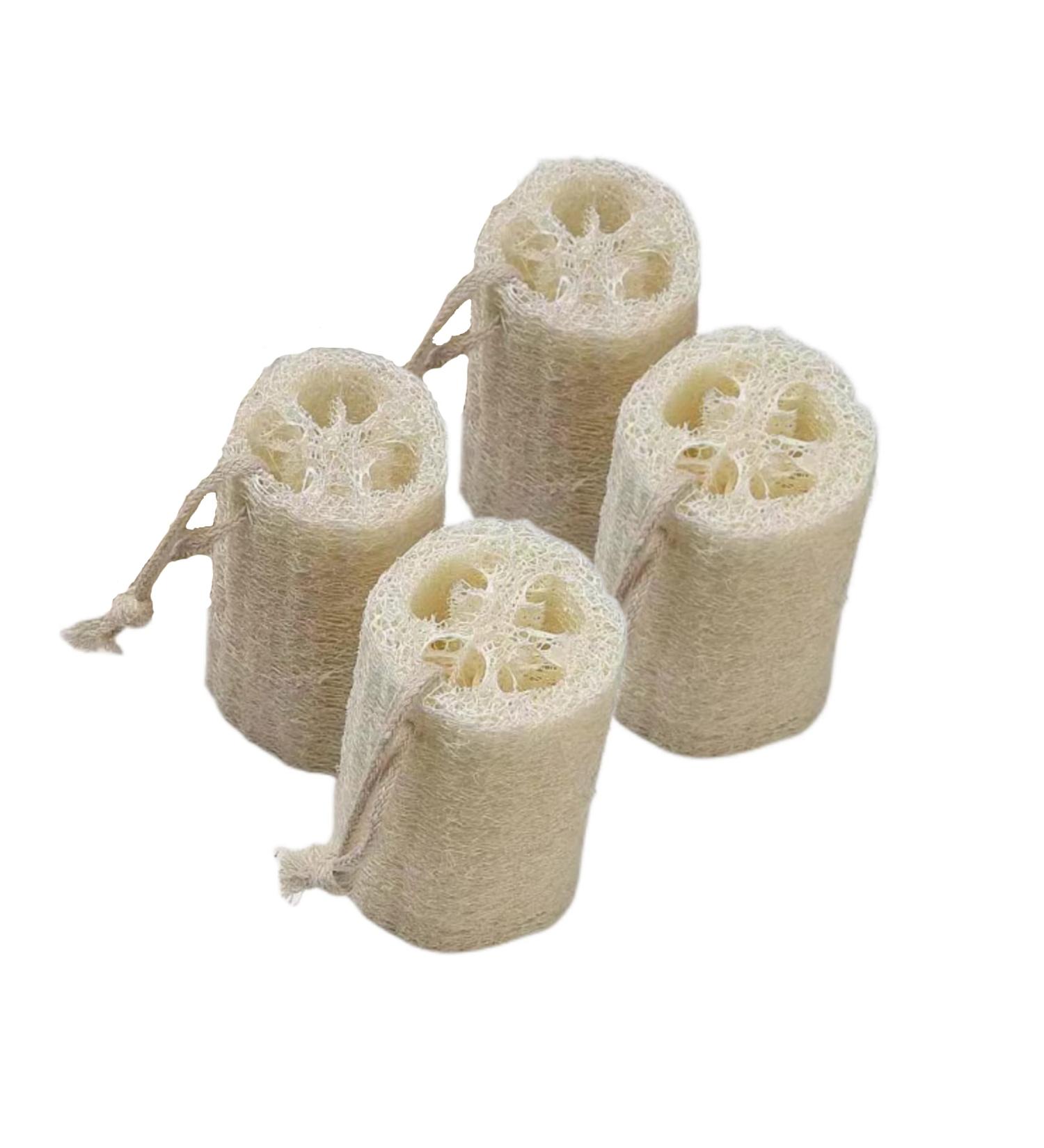 ENLAYER 100% Natural Loofah Sponge 4 Pack - Exfoliating Body Scrubber for Men and Women - 4.72 Length - Reusable and Ideal for Skin Care - Buy Online on GoSupps.com