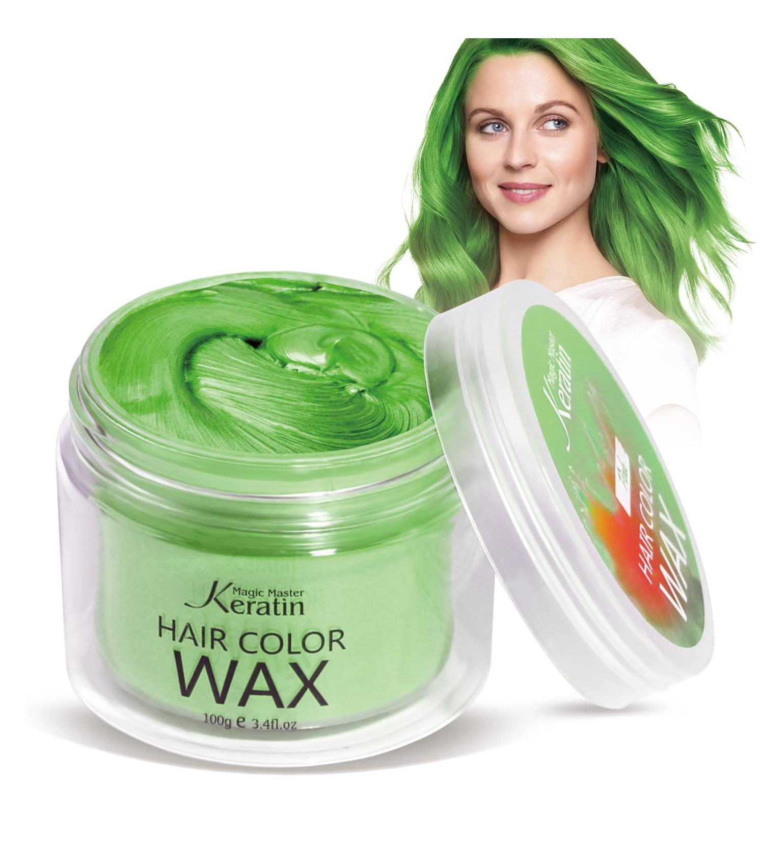 Magic Master Keratin Hair Color Wax - Temporary Instant Colored Clay for Men and Women - Green - Ideal for Party, Festival, Cosplay - Buy Online on GoSupps.com