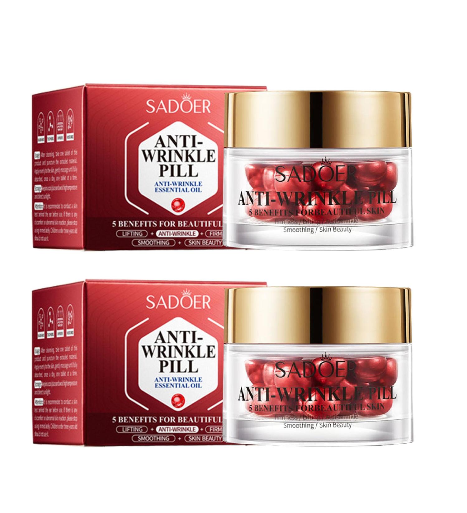 SADOER Anti-Wrinkle Pill & Serum | Youthful Skin Anti-Aging Essential Oil | Firmness Lifting & Delicate Skin Care - Buy Online on GoSupps.com