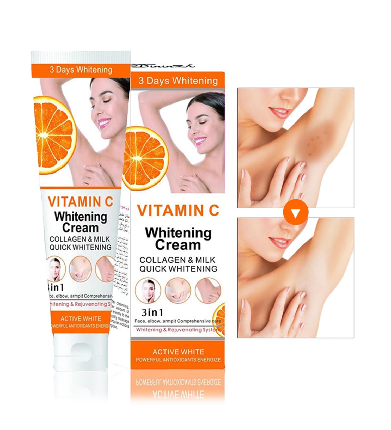 Vitamin C Armpit Whitening Cream Underarm Whitening Products For Body Whitening Skin Whitening Cream Skin Lightening Cream Melanin Removal For Underarms Armpit Knees Legs And Inner Thigh - Buy Online on GoSupps.com