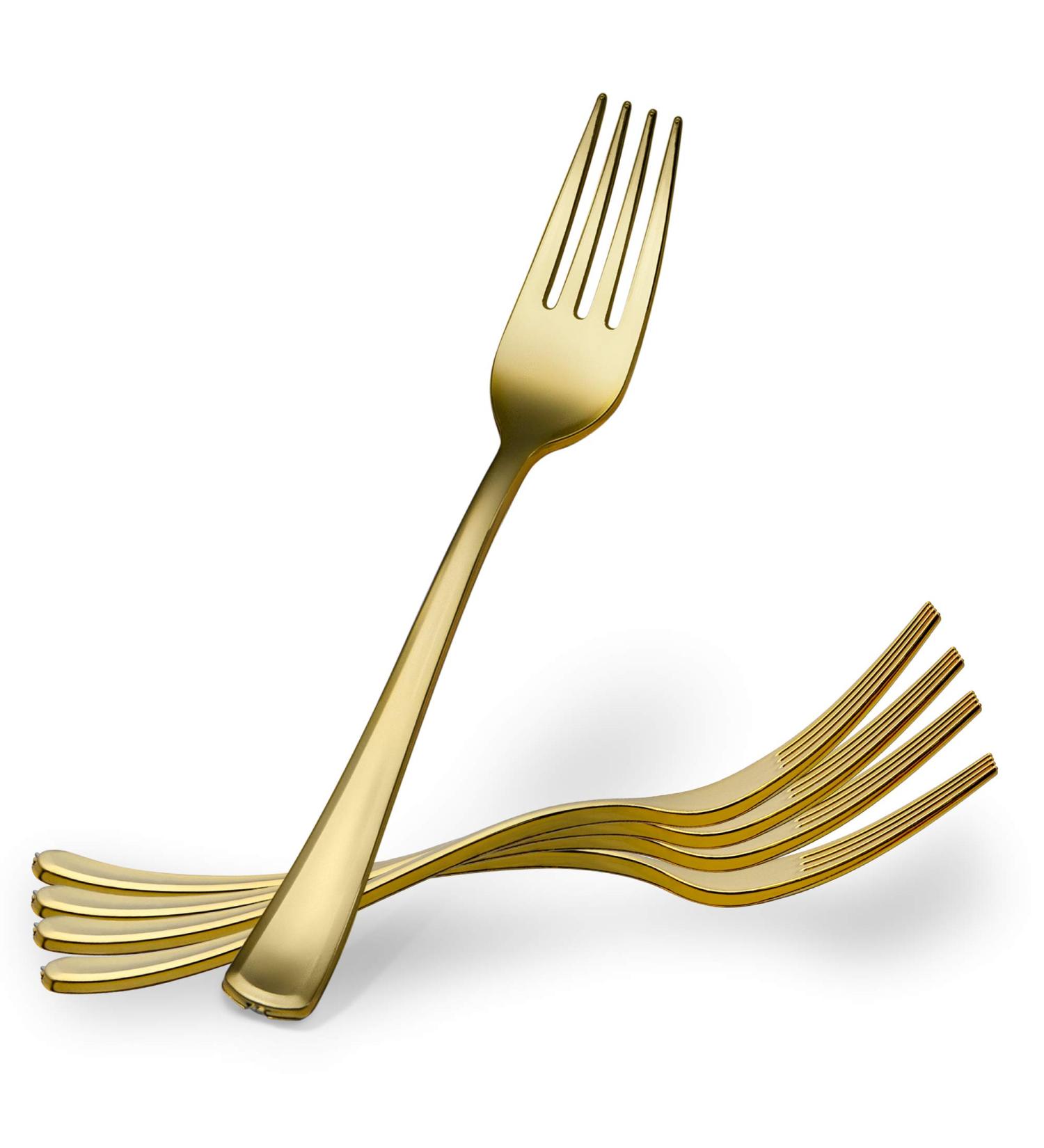 Plasticpro Disposable Heavy Duty Gold Plastic Forks - Pack of 40 Forks | Fancy Silverware for Catering, Events, Parties, and Weddings - Buy Online on GoSupps.com