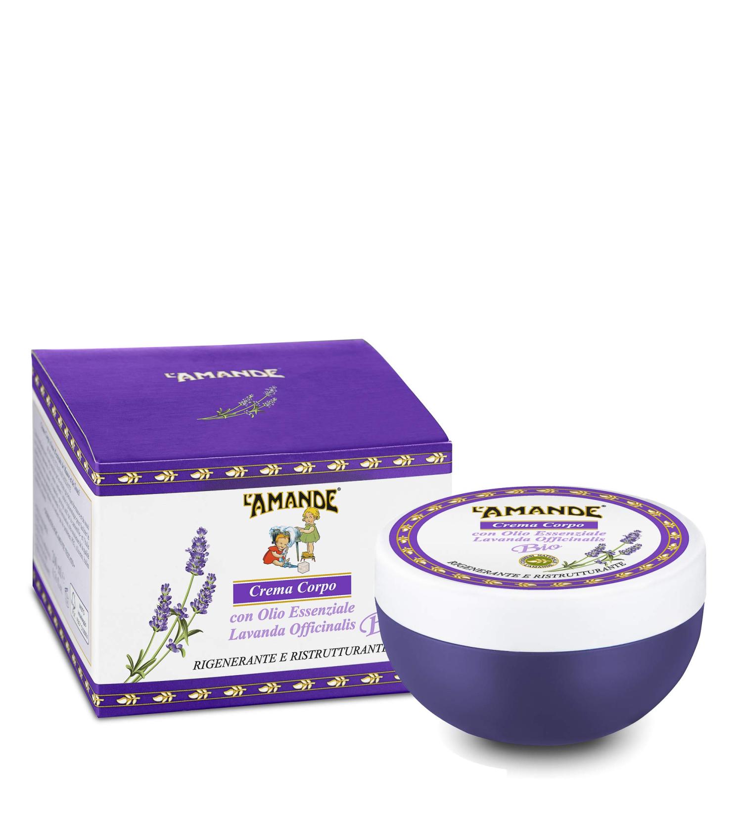 L'AMANDE - Creme Hydratante Corps avec Acide Hyaluronique et Vitamine E Antioxydante Douce molliente Cr me pour Peau S che - Soins pour le Corps Huile Essentielle Lavande Bio 200 ml - Made in Italy - Buy Online on GoSupps.com