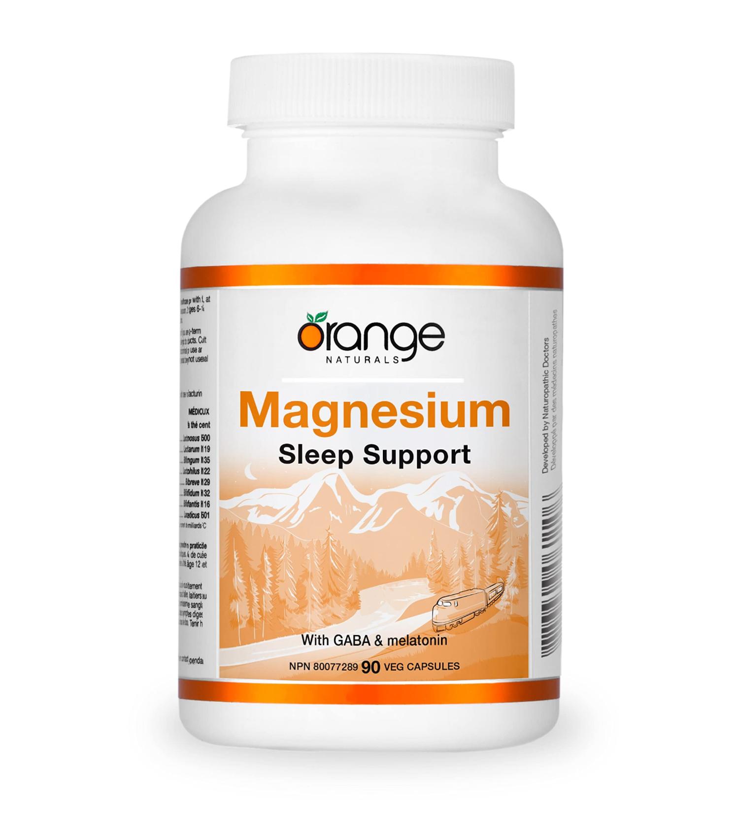 Orange Naturals - Magnesium Sleep Support with Gaba & Melatonin - 90 v-caps - Vegan Absorbable Form - Buy Online on GoSupps.com