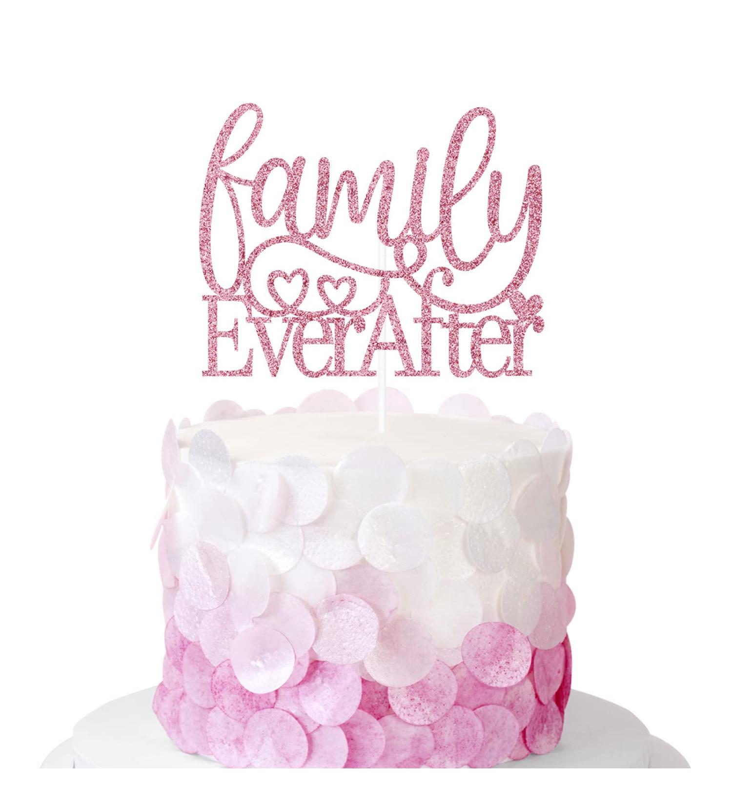Family Ever After Cake Topper Forever Family Anniversary Birthday Baby Shower Adoption Party Decorations Rose Gold - Buy Online on GoSupps.com