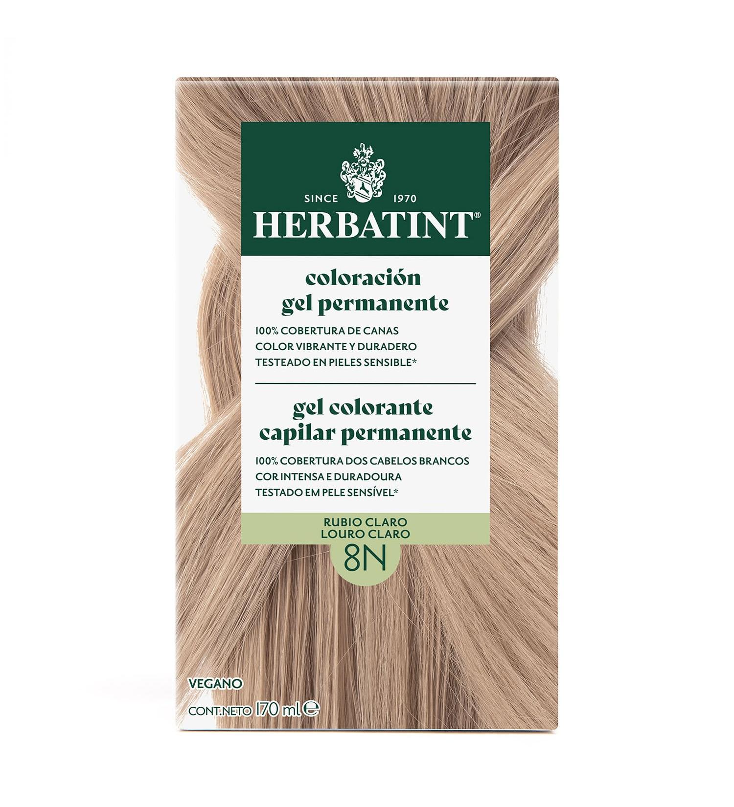 Herbatint Herbatint Permanent Hair Dye 8N Light Blonde 170ml | Ammonia Free 100% Grey Coverage | Dermatologically Tested with 8 Natural Extracts