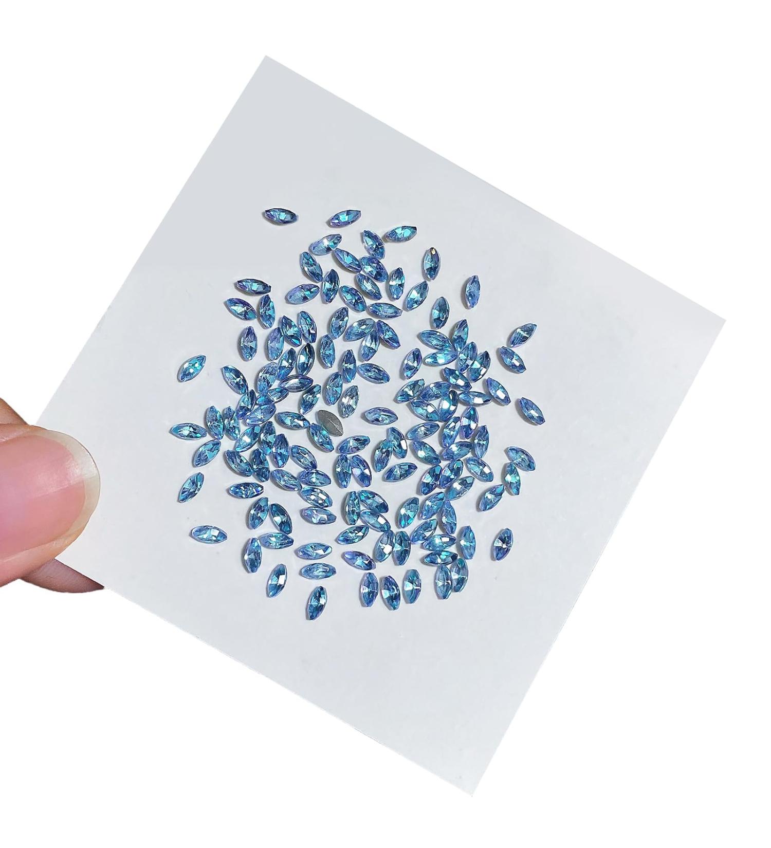 FEIlei 50Pcs Horse Eye Nail Rhinestones Flat Back Nail Gems DIY Nail Art Decorations - Buy Online on GoSupps.com