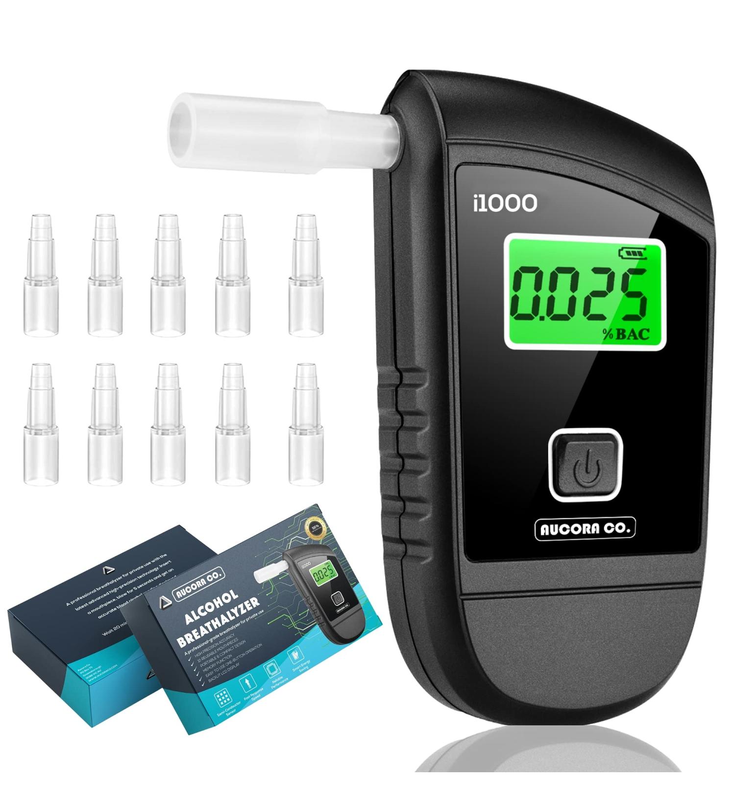 FDA Cleared Portable Alcohol Tester with LCD Screen & 10x Mouthpieces | Fast & Accurate BAC Results | Professional-Grade Personal Breathalyzer - Buy Online on GoSupps.com
