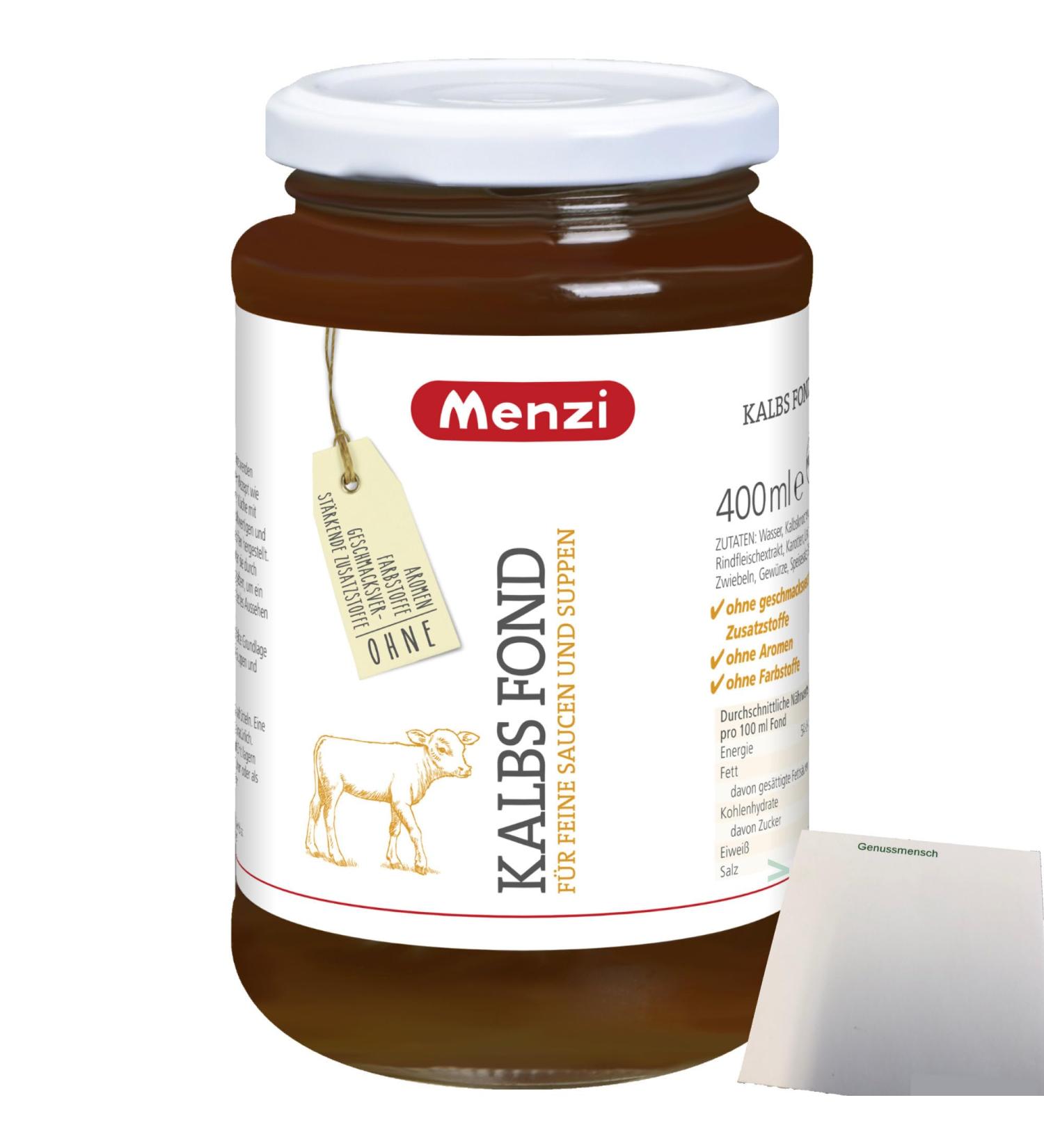 Menzi Veal stock with a full-bodied spicy taste (400 ml glass) + usy block - Buy Online on GoSupps.com