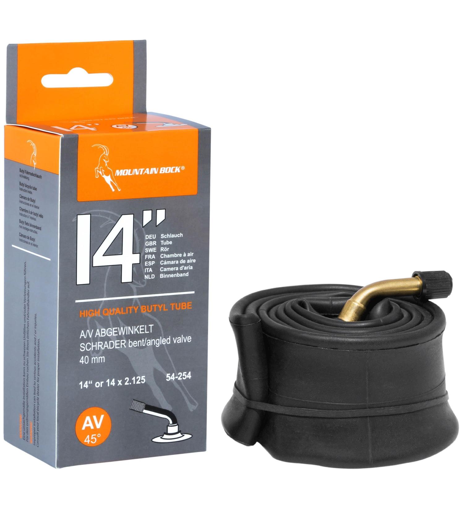 MOUNTAINBOCK 14 Inch AV Angled Bicycle Tube for Kids' Bikes Balance Bikes Strollers & Scooters - 14 x 2.125 Compatible - Buy Online on GoSupps.com