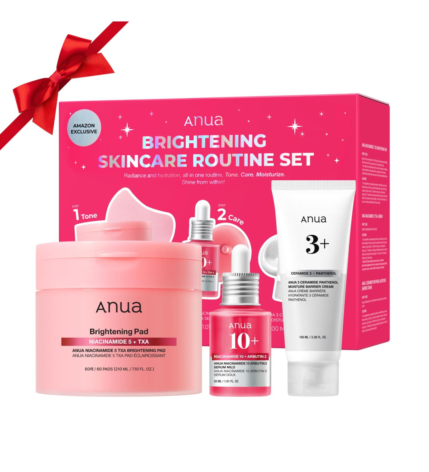 ANUA BRIGHTENING Niacinamide Skincare Routine Set (Amazon Exclusive Set) Niacinamide Serum & Toner Pad & Face Moisturizer Skin clarity Moisture barrier for Daily care Korean Skincare Set - Buy Online on GoSupps.com