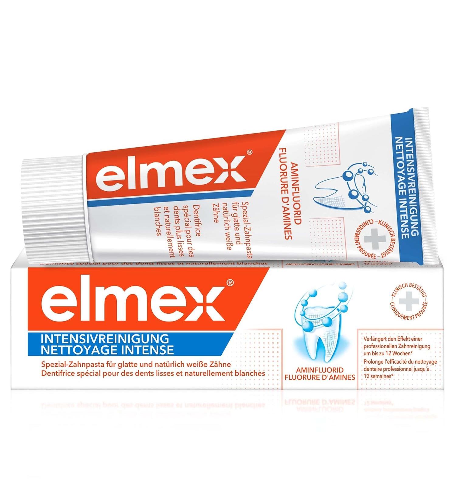 Elmex Toothpaste Intensive Cleaning 50ml - Smooth White Teeth & Extended Professional Cleaning Effect - 1 Pack - Buy Online on GoSupps.com