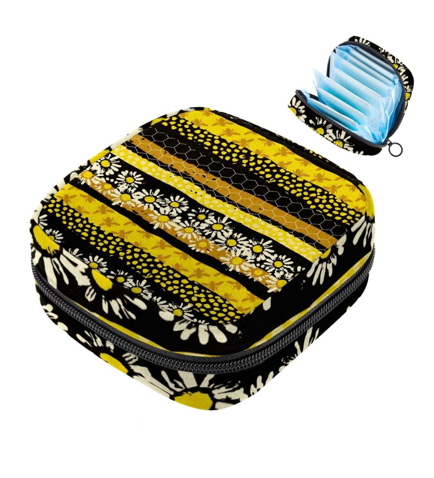 MUOOUM Menstrual Pad Pockets with Zipper - Women's Tampon Organizer (Golden Butterfly Lotus) - 4.7x6.6x6.6 in - Buy Online on GoSupps.com