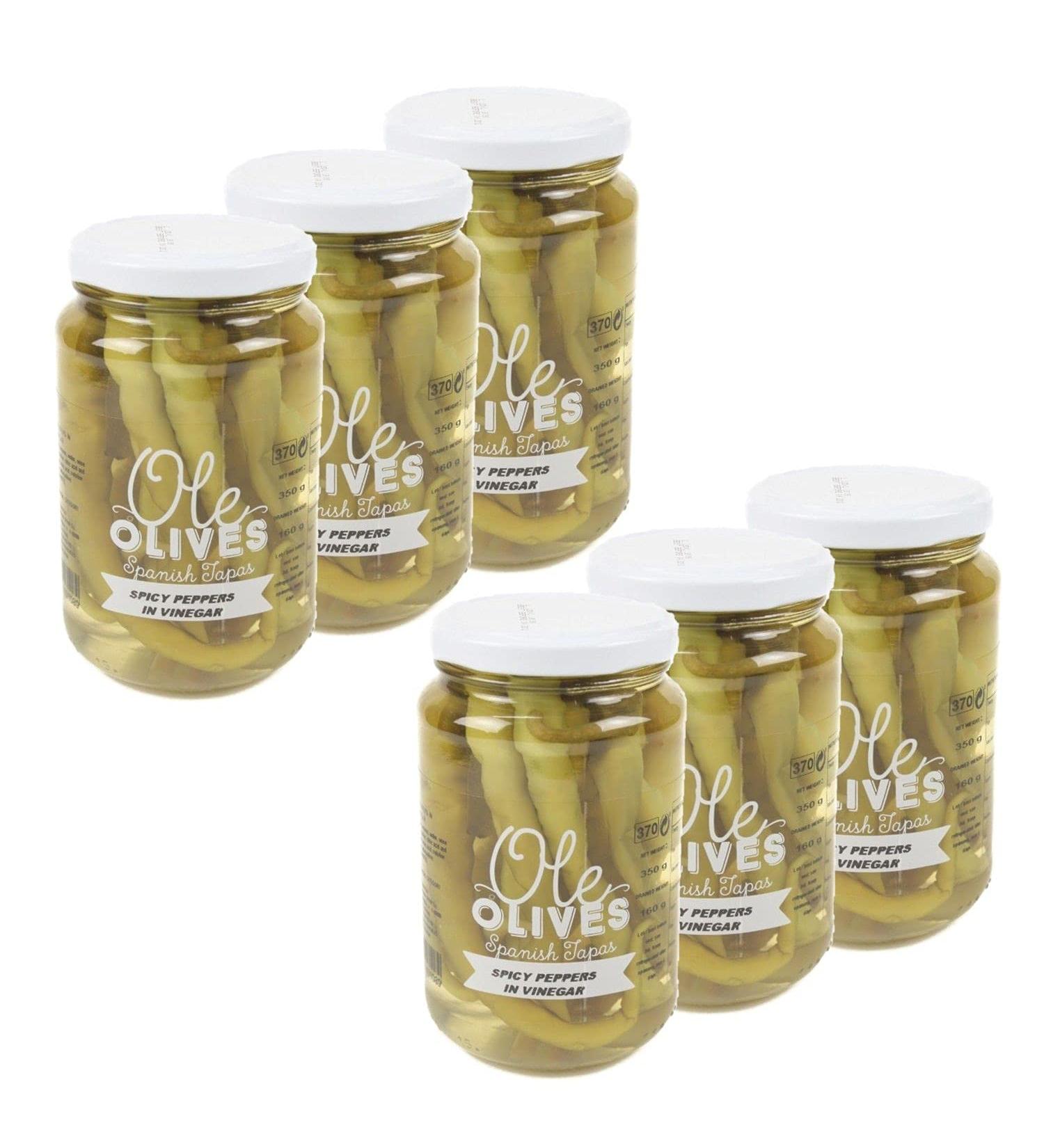 Set of 6x Spicy Green Chillies - jar 350g