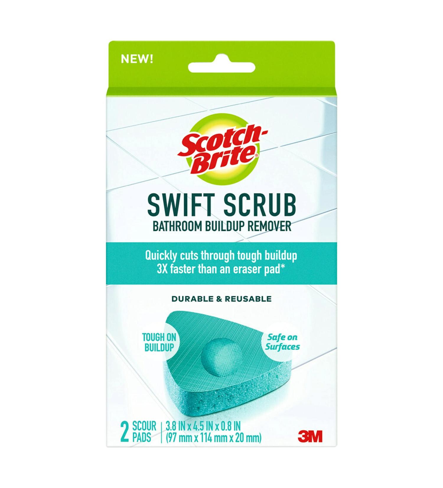 Scotch-Brite Swift Scrub Bathroom Cleaner 2 Count - Soap Scum Remover for Glass Doors and Shower Buildup - 3X Faster Than Eraser Pads - Buy Online on GoSupps.com