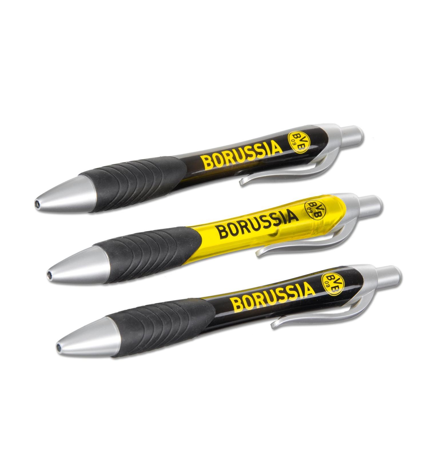 Borussia Dortmund BVB Ballpoint Pen Set of 3 Perfect Gift for Fans | International Shipping Available - Buy Online on GoSupps.com