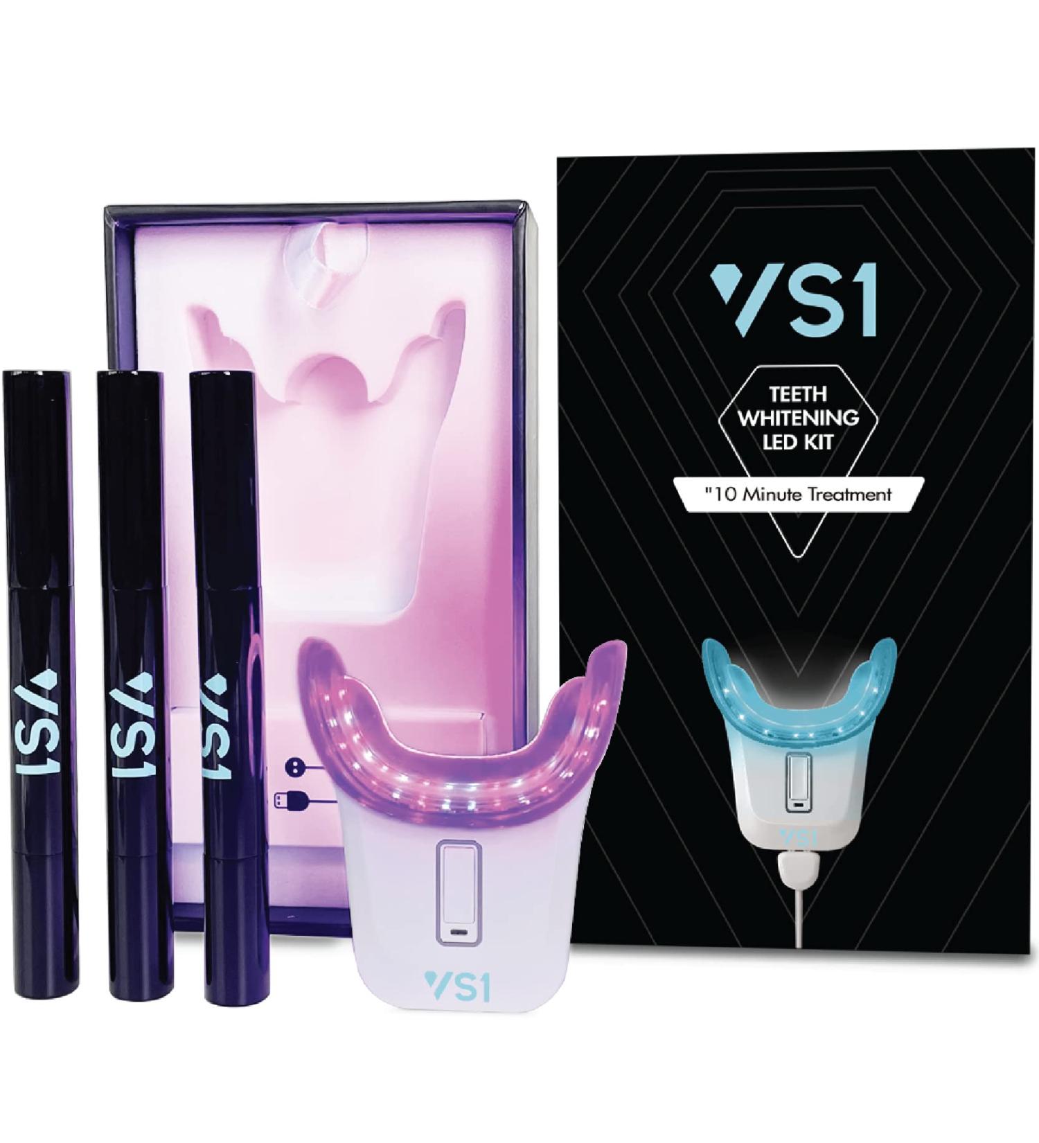 VS1 Teeth Whitening Kit - No Sensitivity - 3 Whitening Pens, LED Light - 36% Carbamide Peroxide - Fast Results in 10 Minutes - Buy Online on GoSupps.com