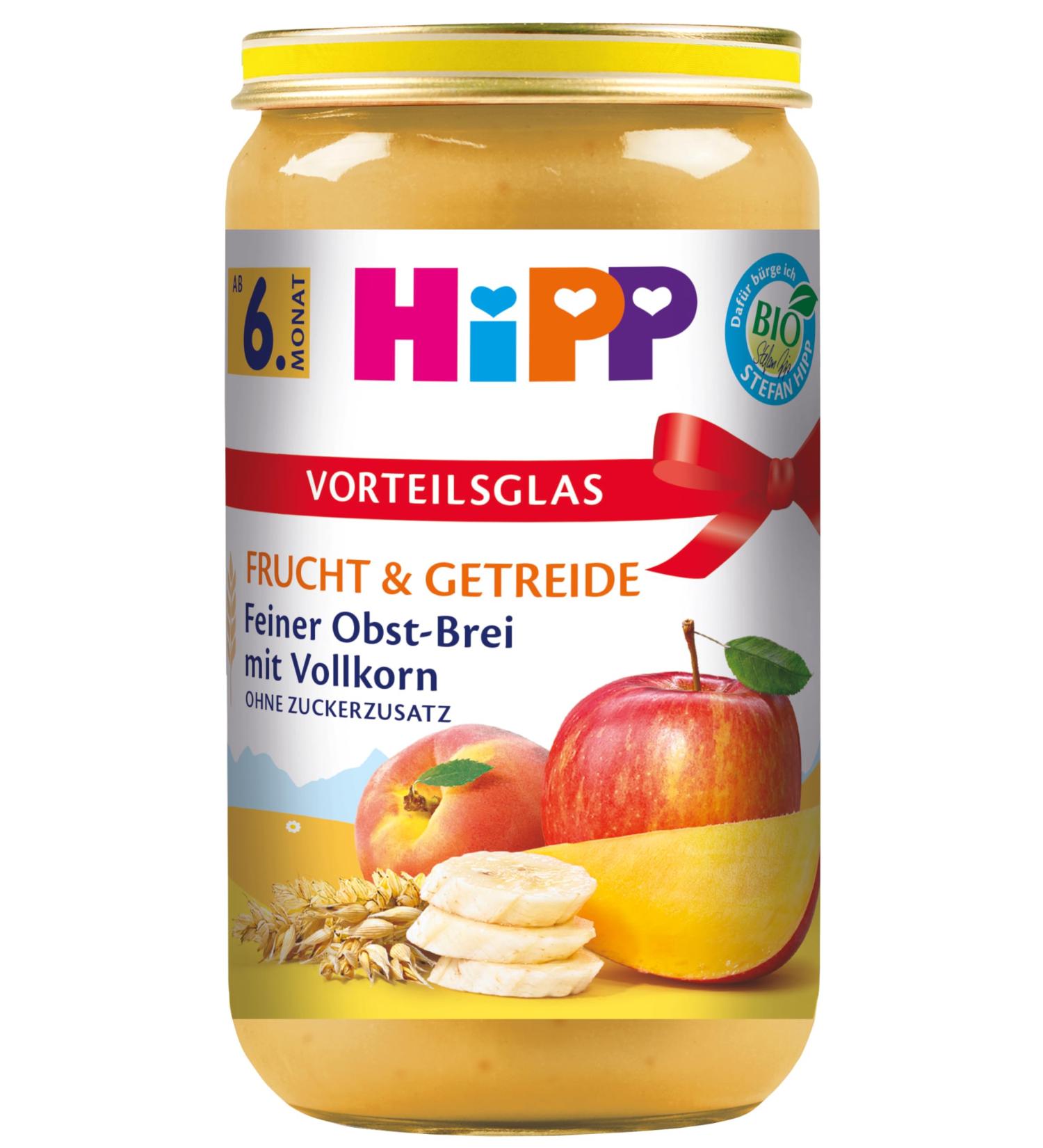 HiPP Organic Fruit & Grain Fine Fruit Porridge with Whole Grain Pack of 6 (6 x 250g) H 4910 F&G Fruit Porridge 250g 250 g (Pack of 6) Fruit Porridge