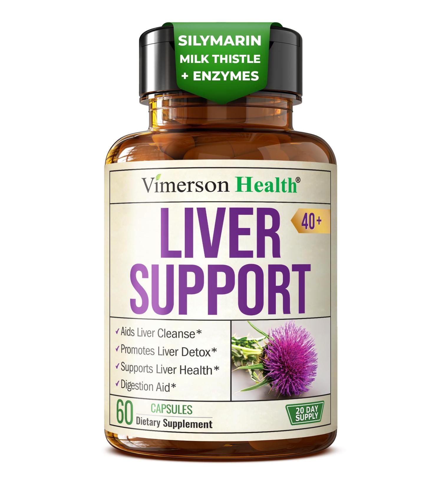 Liver Support with Artichoke Extract Enzymes Silymarin 50% Milk Thistle Dandelion Root Lipase & Protease Solarplast Antioxidants Supports Detox Digestion & Energy. 60 Capsules 20 Day Supply 60 Count (Pack of 1) - Buy Online on GoSupps.com