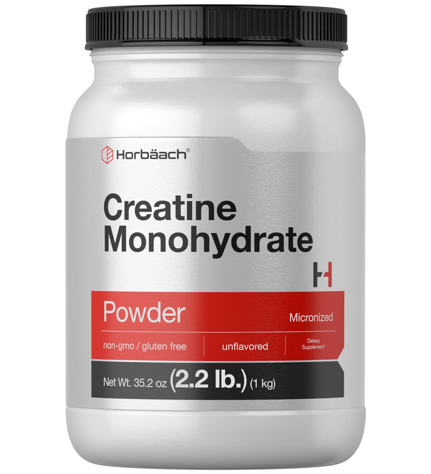 Horb ach Creatine Monohydrate Powder - 2.2lbs | HPLC Purity Tested Vegetarian Non-GMO Gluten Free Supplement | Global Shipping - Buy Online on GoSupps.com