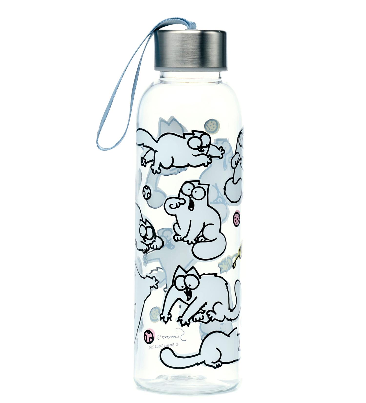 Puckator BOT165 Simon's Cat 2021 Reusable Unbreakable Plastic Water Bottle with Metal Lid 500ML - Buy Online on GoSupps.com