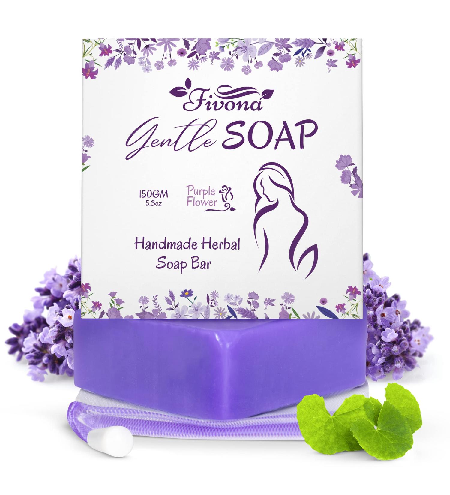 FIVONA Feminine Yoni Soap Bar - Natural Herbal Blend for Intimate V Care - Lavender Flower Scent - 5.3 oz - Buy Online on GoSupps.com