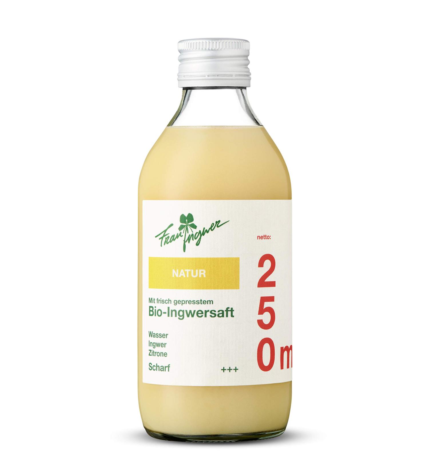 Ms. Ingwer Organic Ginger Juice 250ml - Freshly Pressed Vegan Concentrate from Peru - Supports Digestion - Natural Shot Alternative - Buy Online on GoSupps.com