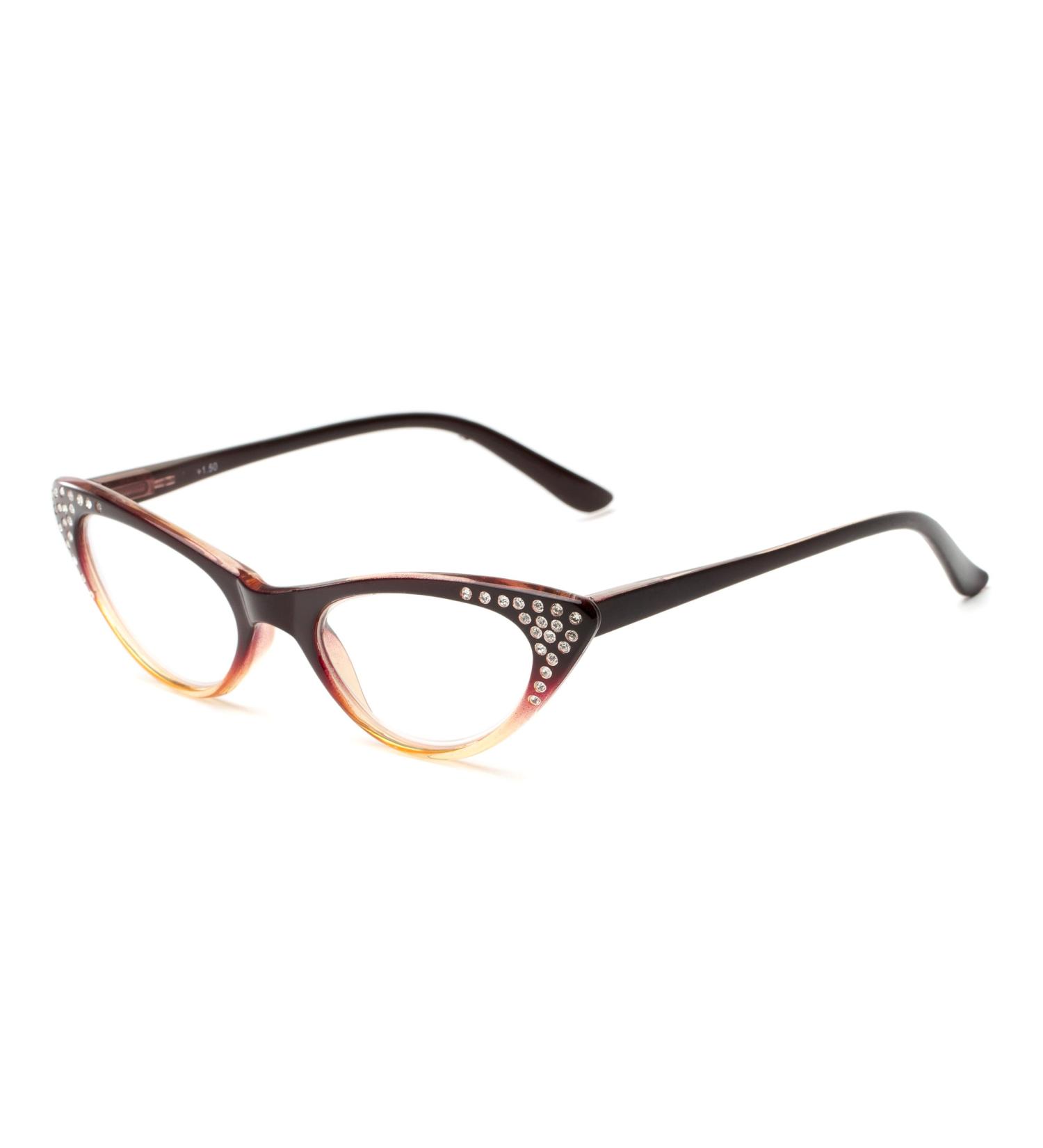 Cat Eye Reading Glasses in Brown/Yellow Fade | The Paulina +1.75 | Stylish & Comfortable | Readers.com - Buy Online on GoSupps.com